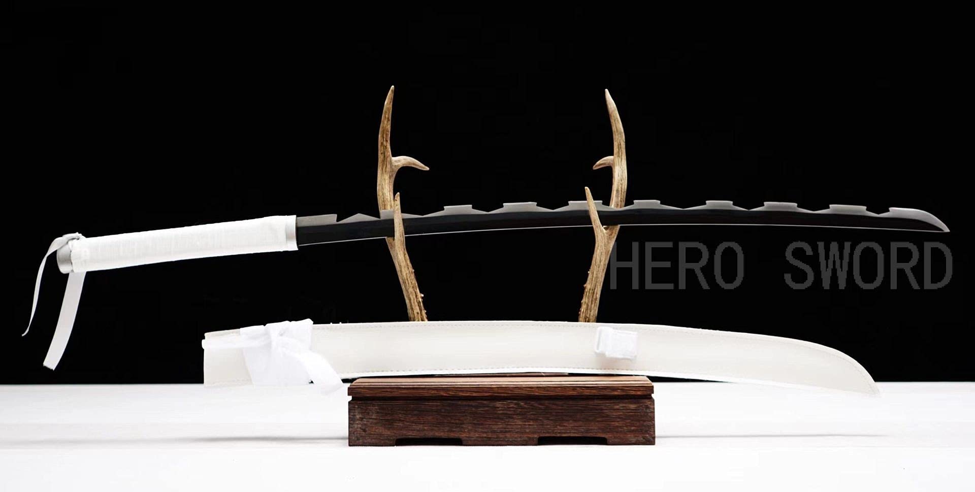 HERO SWORD Japanese Anime Katana - Hand Forged 1045 Carbon Steel Samurai Sword, Full Tang Handmade Sharp Practical Blade for Cosplay, Martial Arts Training & Demon Slayer Collection