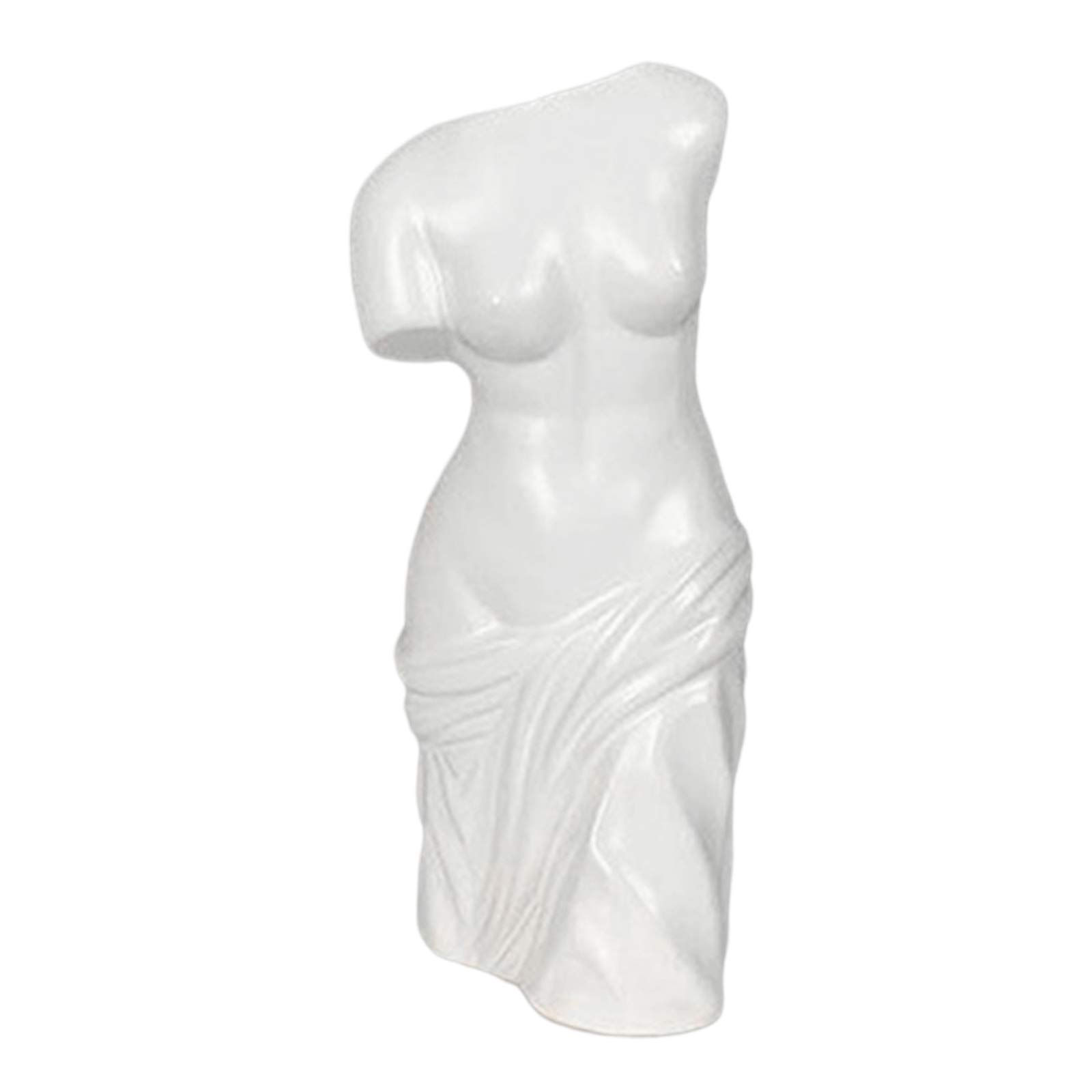 FAKEME White Ceramic Flower Vase - Modern Home Decor Planter for Indoor Plants, Living Room, Office Desk, Shelf & Mantle - 9.5x9x22.5cm - Perfect for Centerpieces, Wedding Decor & Housewarming Gifts