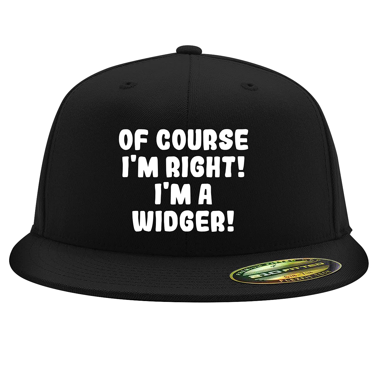 Of Course I'm Right! I'm A Widger! - Flexfit 6210 Structured Flat Bill Fitted Baseball Cap for Men & Women | Adjustable Comfort Fit for Sports, Outdoor & Casual Wear