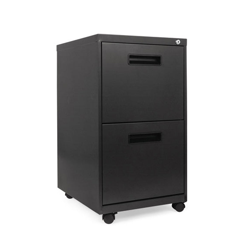Double File Drawer Metal Mobile Pedestal with Recessed Pulls - 19 1/8