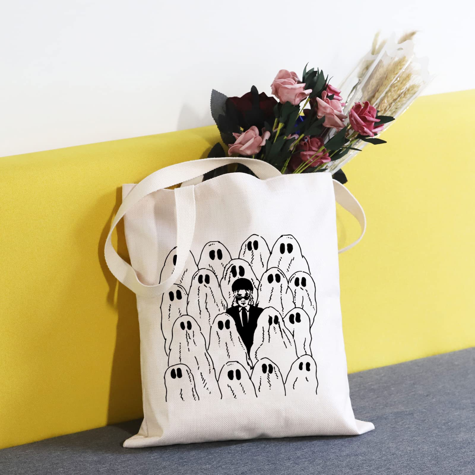 TSOTMO Phoebe Inspired Zipper Pouch Makeup Bag - Singer Merch Music Lover Gift for Fandom Girls (Beige) - Perfect for Cosmetics, Travel & Concert Essentials | Phoebe Ghost Tote