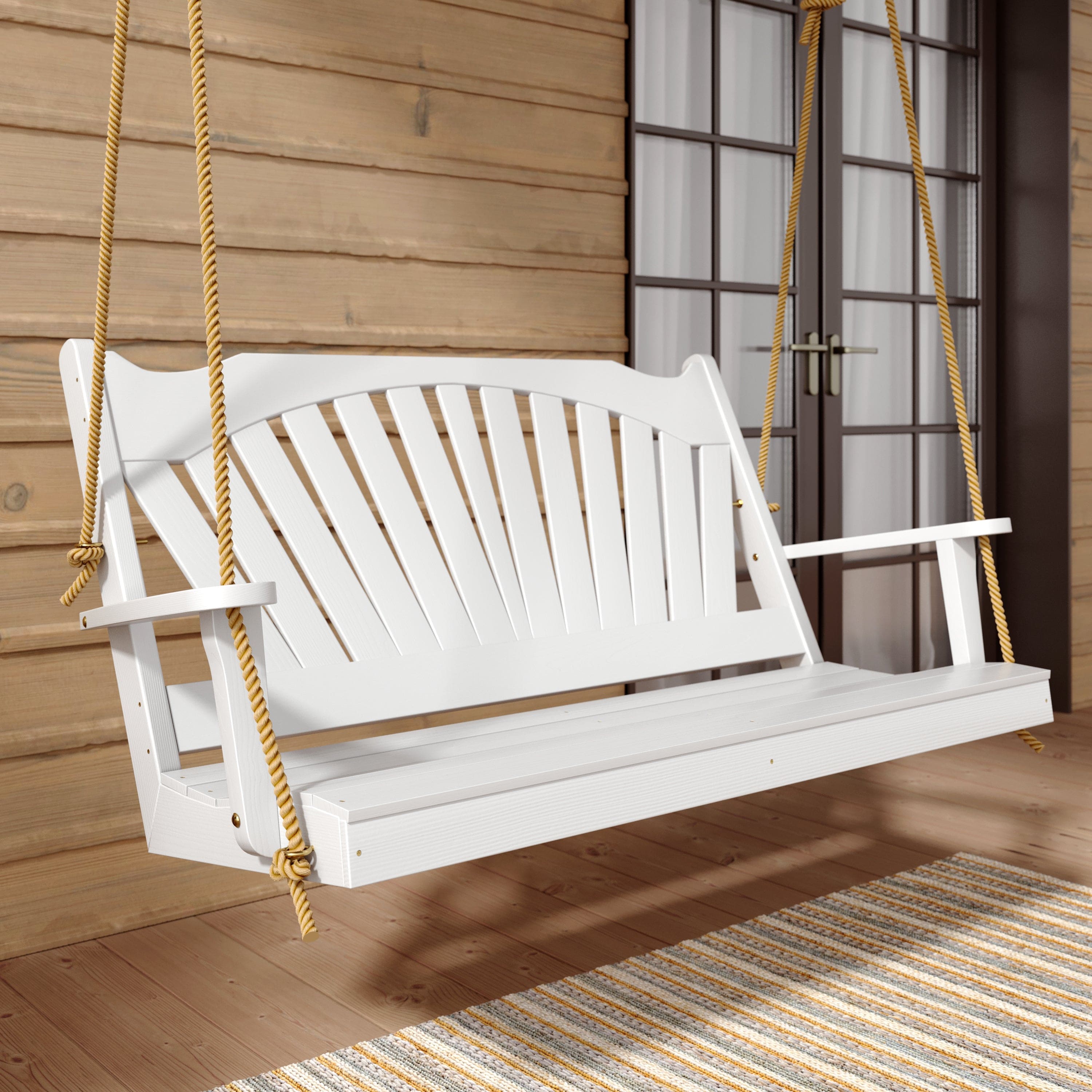 Keystone Amish Co. 6 Foot Red Sunburst Porch Swing - Perfect for Outdoor Relaxation in Gardens, Patios, and Backyards