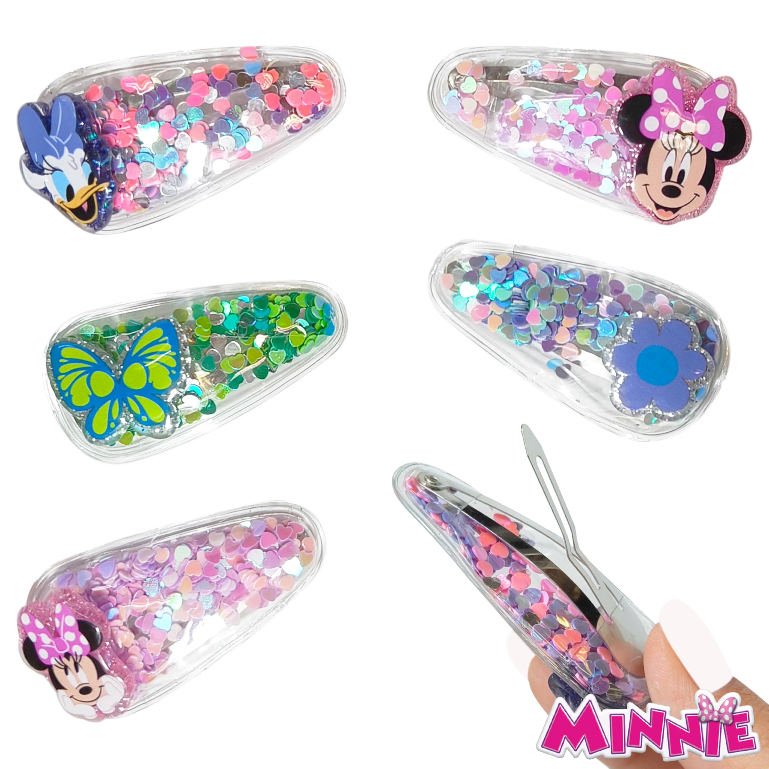 Disney Princess Hair Clips for Girls - 6pc Cute Hair Accessories Set with Character Charms, Magical Confetti Hair Clips for Kids Ages 3+ | Perfect for Birthday Gifts, School Days & Dress Up Play
