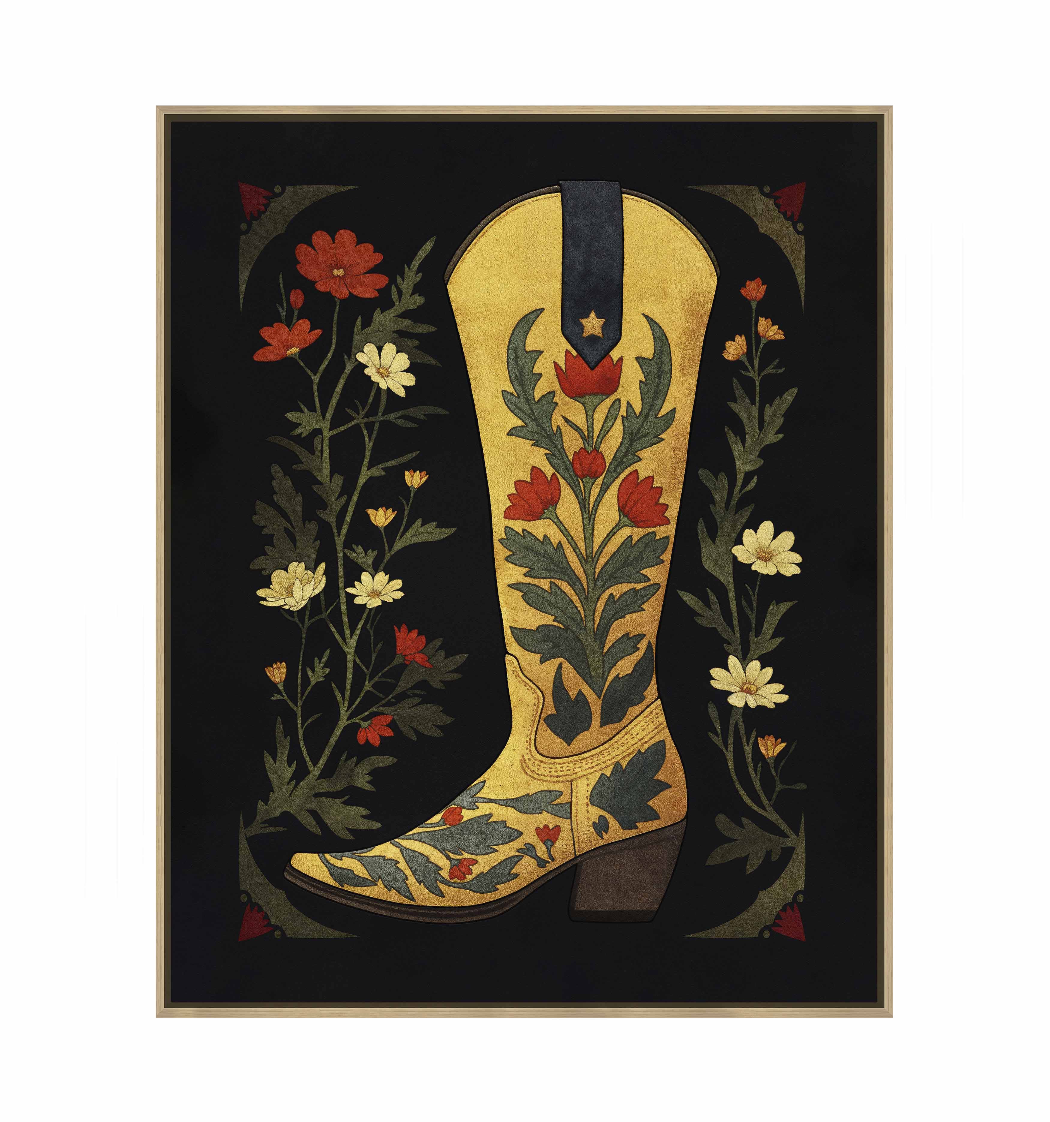 Frontier Floral Gallery Wrapped Canvas Wall Art - Handmade Modern Home Decor for Living Room, Bedroom & Office | Ready to Hang