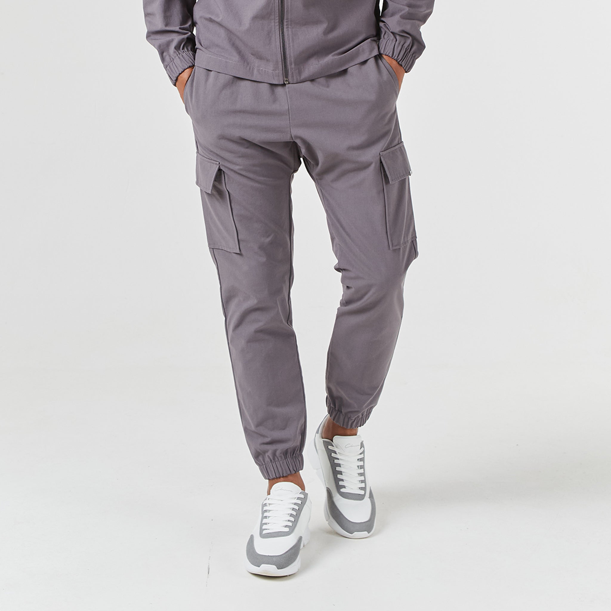 Smart Utility Cargo Set - Durable & Water-Resistant Men's Workwear Pants with Multiple Pockets | Charcoal Gray | Ideal for Construction, Hiking & Outdoor Activities