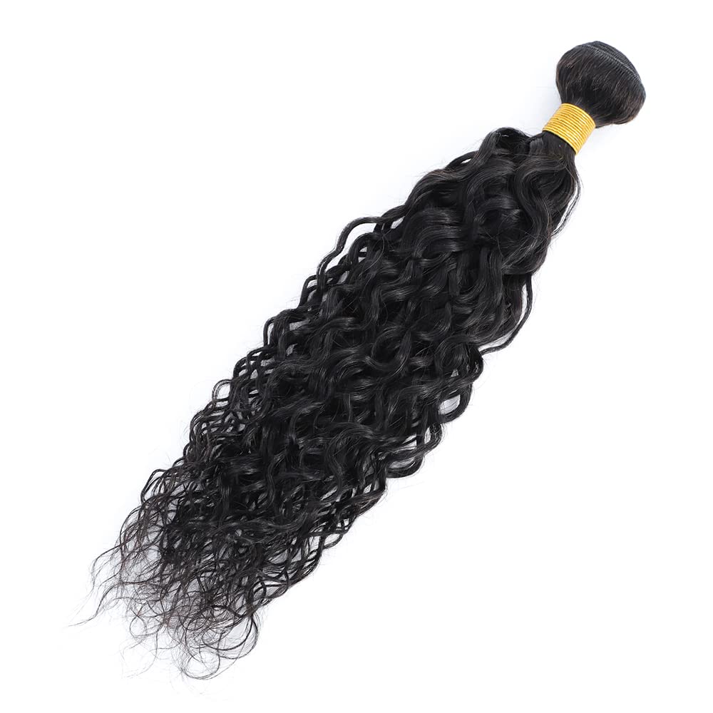 100% Unprocessed Brazilian Virgin Remy Human Hair Bundles - Water Wave 4 Bundles (18 20 22 24 Inch) | Natural Black Color Hair Extensions for Black Women | Perfect for Protective Styles, Weaves & Everyday Glam