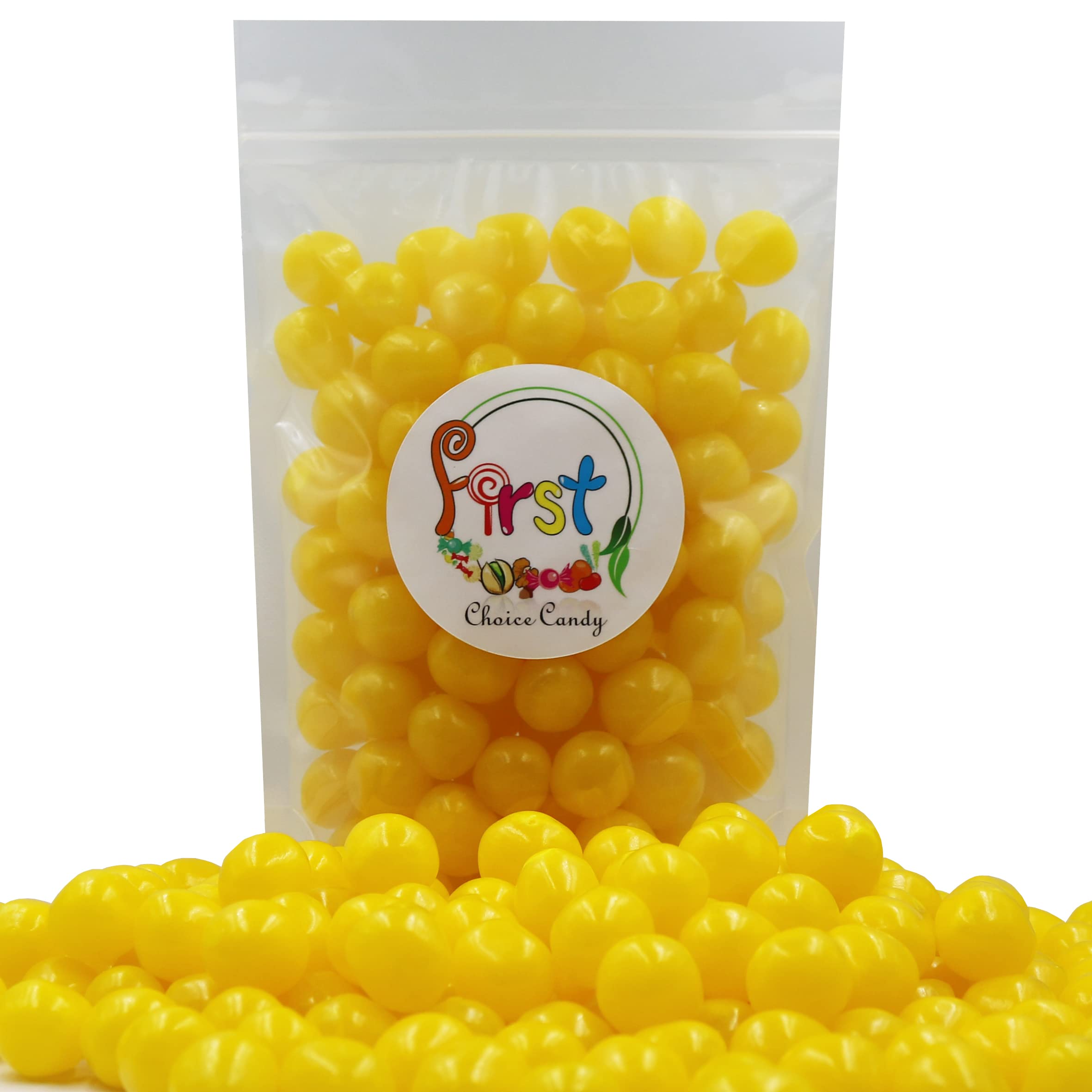 Sour Chewy Fruit Candy Balls - Bulk 5 Pound Bag of Tangy Lemon Flavored Gummy Sweets for Parties, Movie Nights & Office Snacks