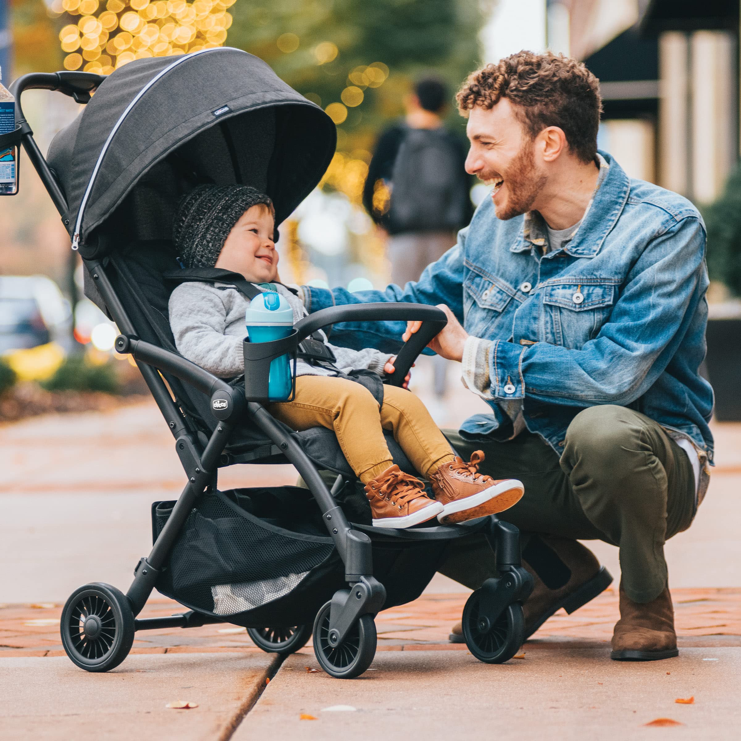 Chicco Presto Self-Folding Compact Baby Stroller with Canopy - Lightweight Aluminum Frame Umbrella Stroller for Infants & Toddlers up to 50 lbs | Graphite Grey | Perfect for Travel, Shopping & Daily Walks