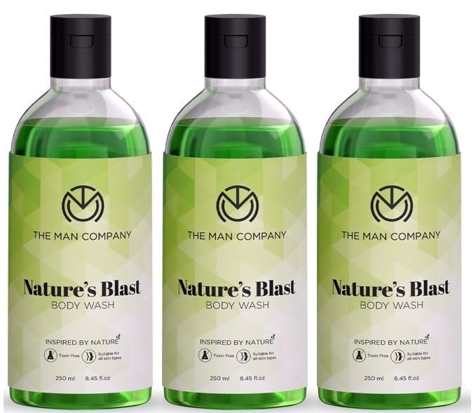 Nature's Blast Perfumed Body Wash for Men - 3 Pack (250ml Each) | Natural Refreshment Shower Gel | Deep Cleansing & Rejuvenating | Toxin-Free Formula | Perfect for Gym, Travel & Daily Use
