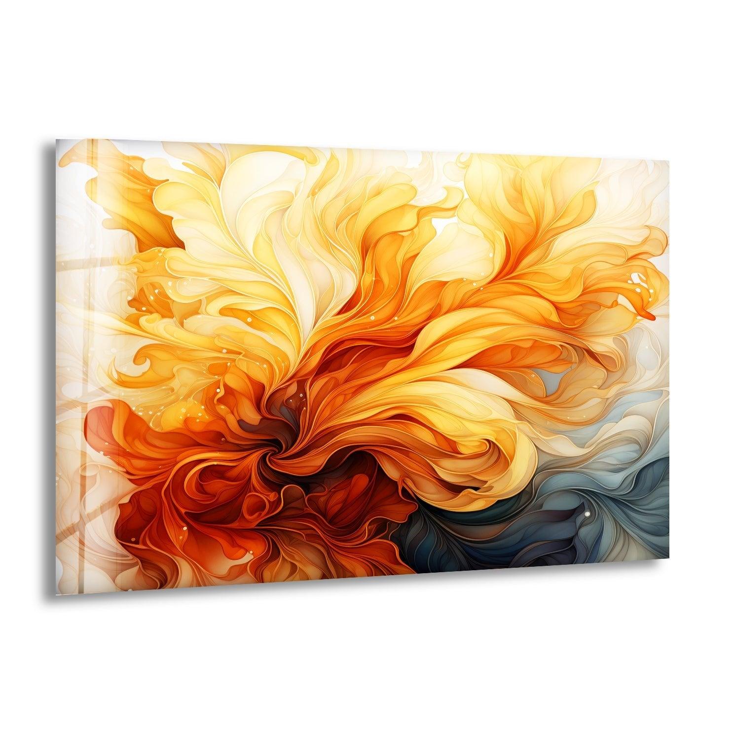 Abstract Love Glass Wall Art - Modern Home Decor for Living Room, Bedroom & Office - Handmade Glass Artwork for Gifts & Interior Design