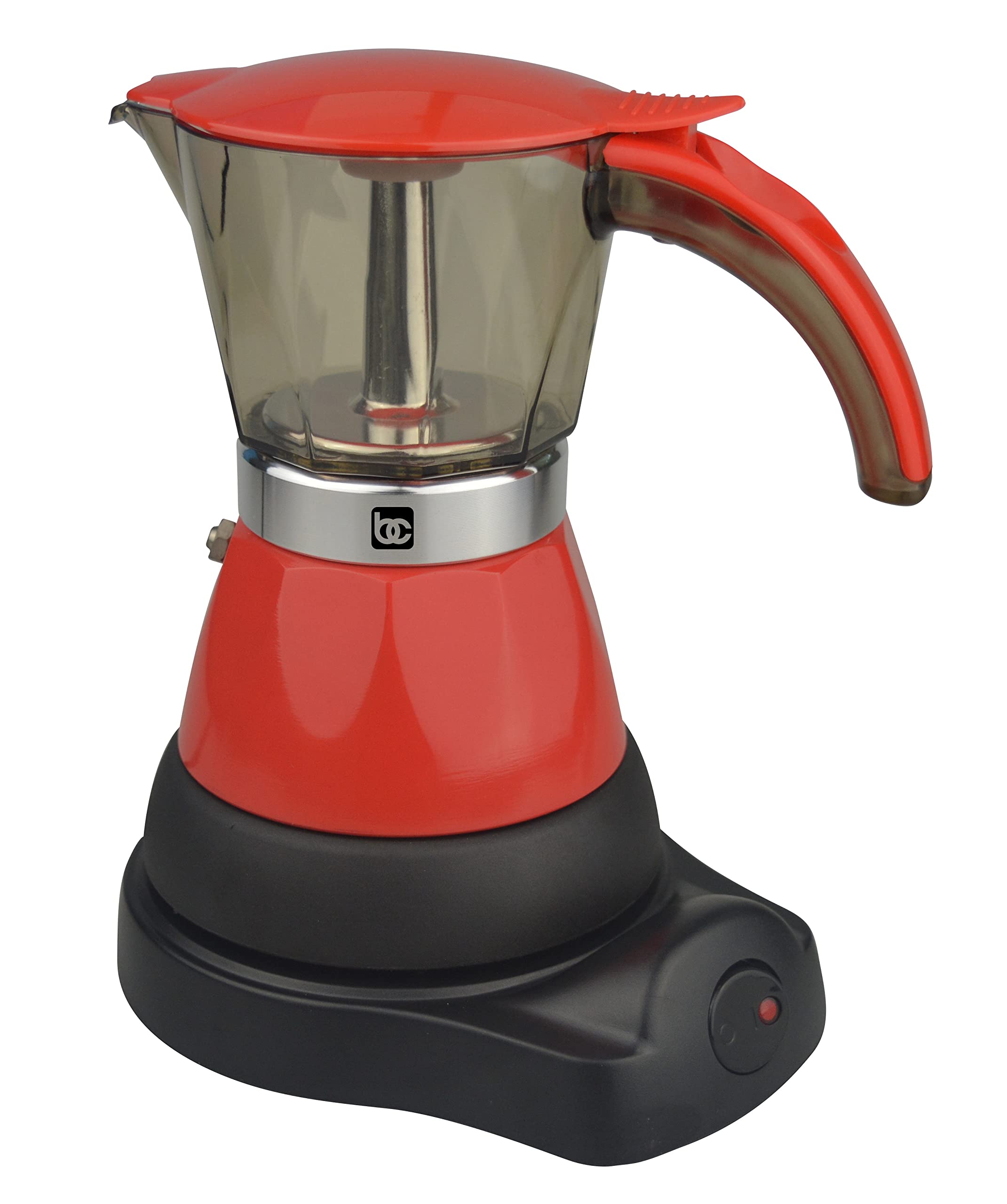 Bene Casa BC-95514 Red 3-Cup Electric Espresso Maker - Compact Coffee Machine for Home, Office & Small Kitchens - Perfect for Espresso Lovers & Small Spaces