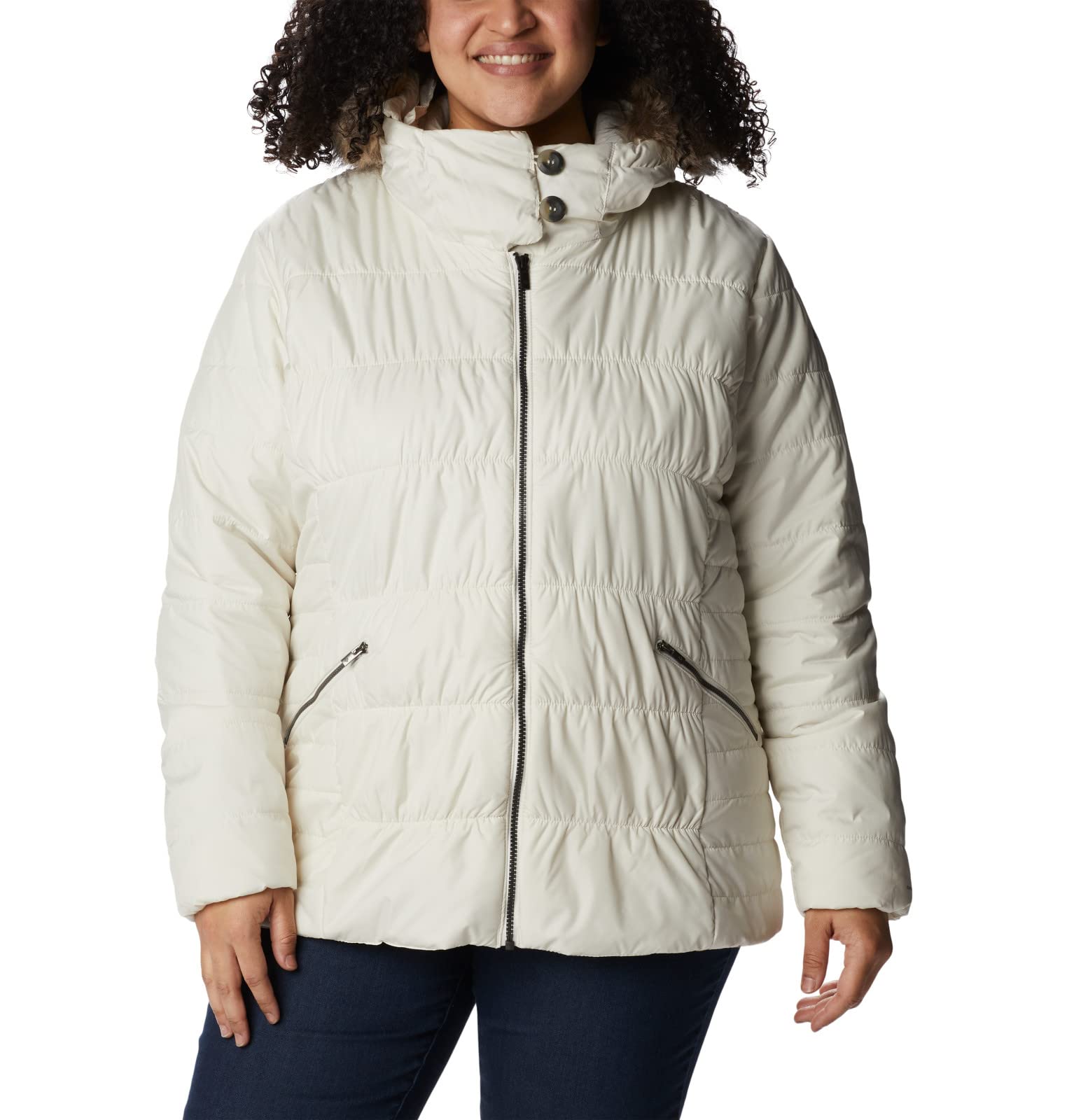 Columbia Women's Sparks Lake Waterproof Jacket - Lightweight, Breathable, Windproof Raincoat for Hiking, Camping & Outdoor Activities (Chalk, Medium)