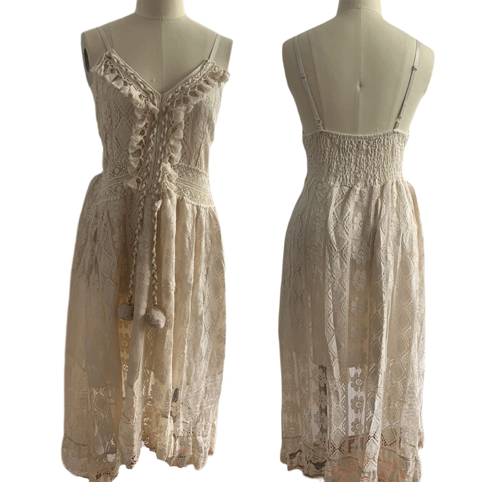 Women's White Lace Summer Dress - Sexy V-Neck Sleeveless Slip Dress & Short Sleeve Long Shirt | Perfect for Beach Vacations, Date Nights & Summer Parties