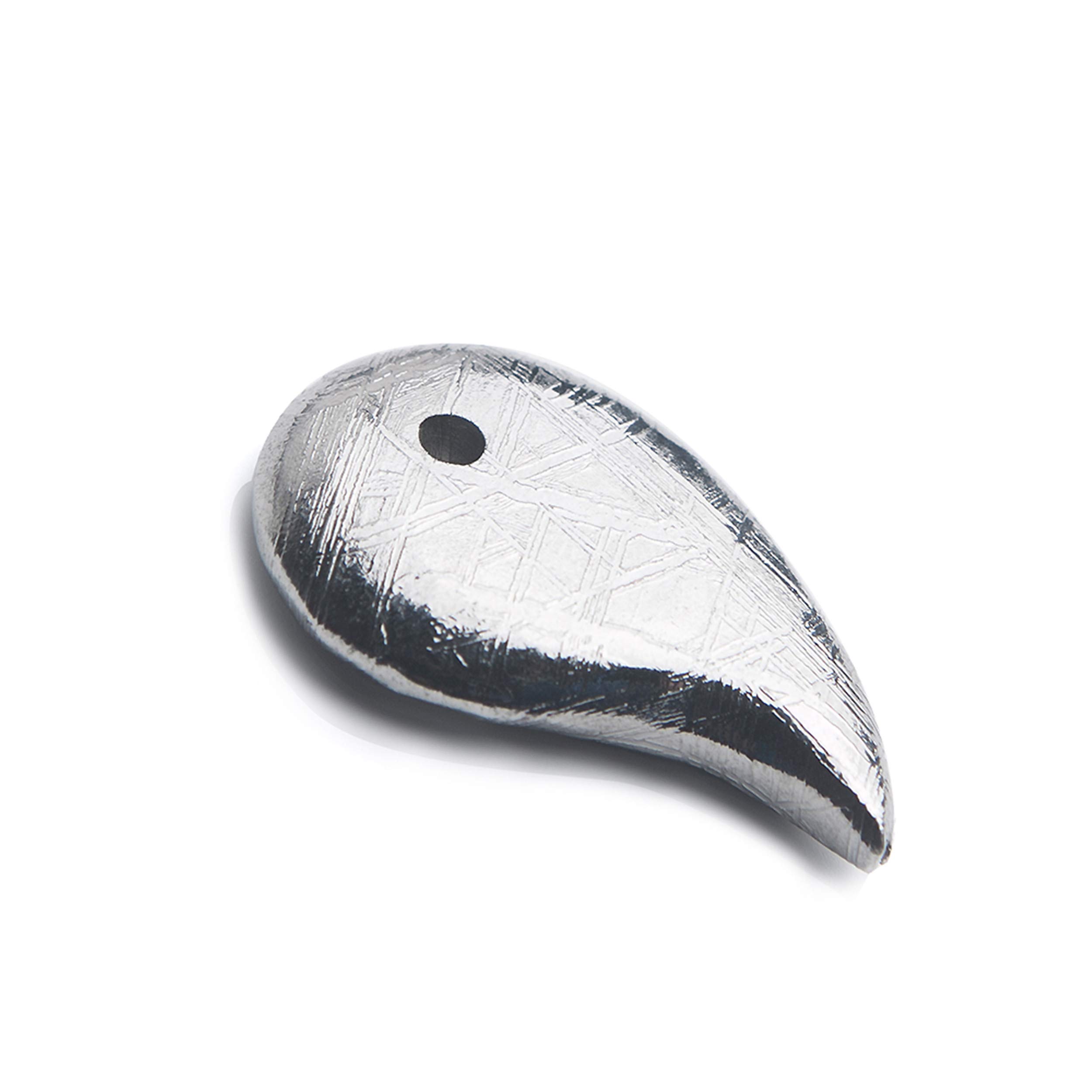 Authentic Natural Gibeon Iron Meteorite Magatama Bead Pendant - Unique Space Jewelry for Necklace Making & Spiritual Healing