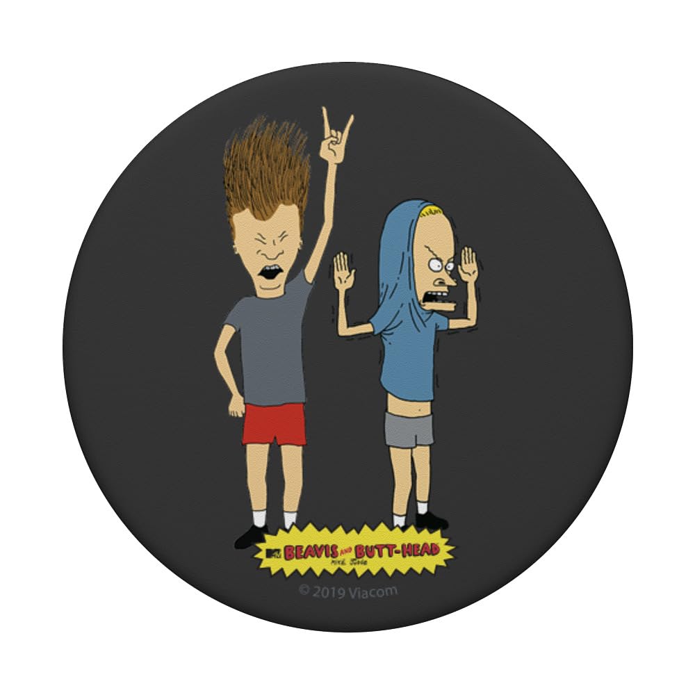Beavis and Butt-Head Rock Out Friends PopSockets PopGrip - Swappable Phone Grip & Stand for iPhone, Samsung - Perfect for Music Lovers & TV Show Fans