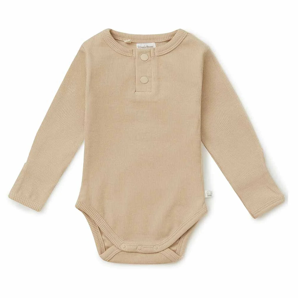 Organic Ribbed Long Sleeve Bodysuit for Women - Soft & Comfortable Snuggle Hunny Baby Outfit - Perfect for Newborns, Infants & Toddlers - Ideal for Playtime, Family Photos & Everyday Wear