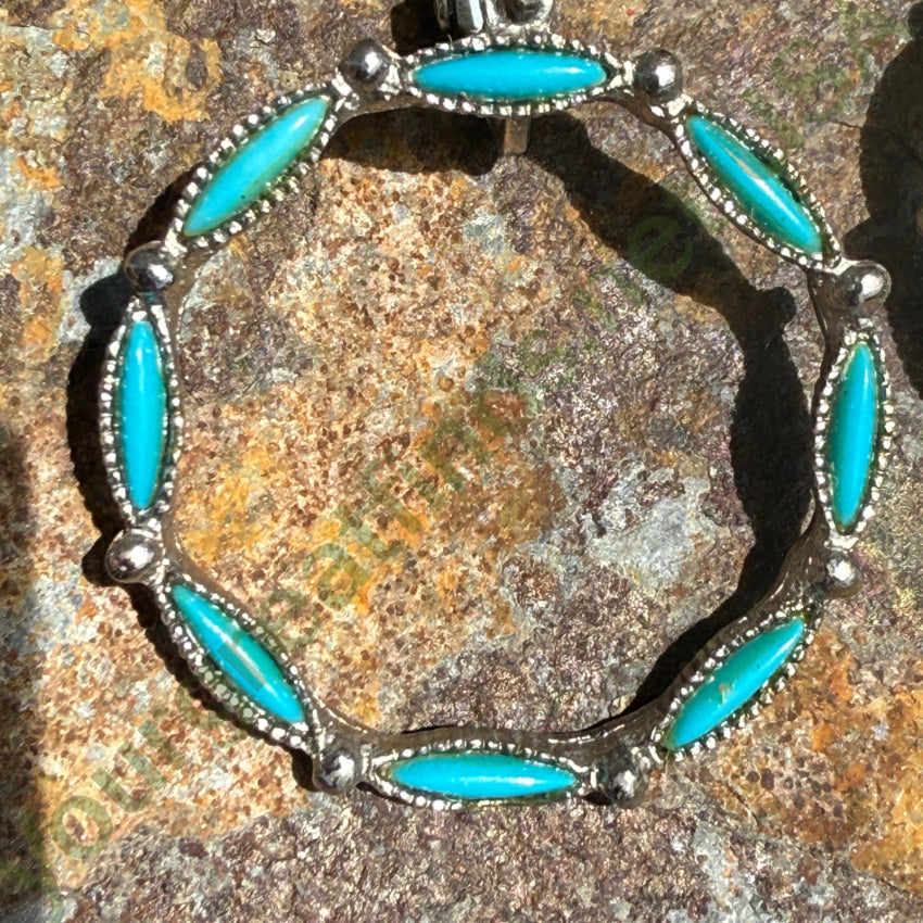 Vintage Style Faux Turquoise Southwestern Hoop Earrings for Women - Handmade Native American Inspired Jewelry for Boho, Festival & Everyday Wear