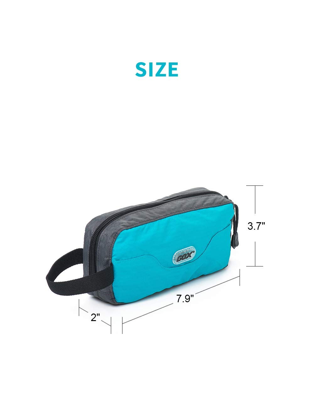 GOX Travel Toiletry Bag - Waterproof Dopp Kit for Men & Women, Ultra-Light Cosmetic Makeup Organizer with Hanging Hook (Turquoise) - Perfect for Camping, Gym, Business Trips & Air Travel