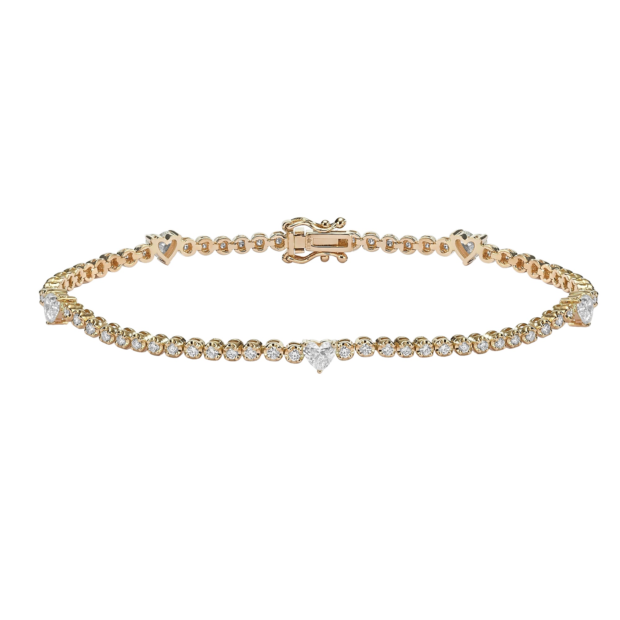 5 Hearts Diamond Tennis Bracelet for Women - Elegant & Sparkling Jewelry Gift for Anniversary, Wedding, Party & Special Occasions