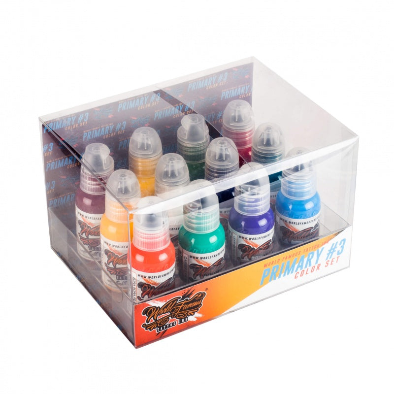 Premium WORLD FAMOUS TATTOO INK Set - 12 Vibrant Colors for Professional Tattoo Artists | Ideal for Tattoo Studios, Body Art & Permanent Makeup