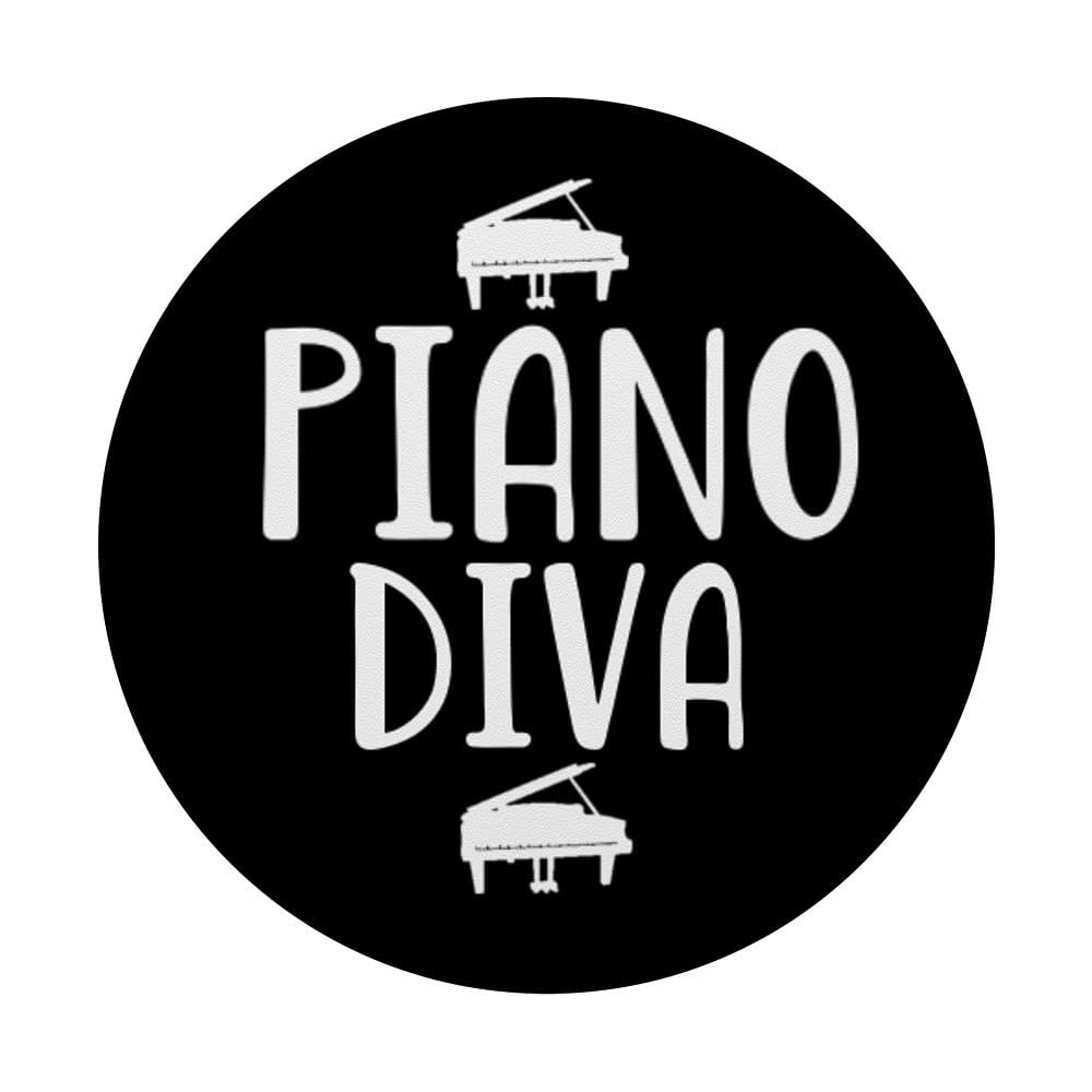 Piano Diva Music Band PopSocket - Swappable Grip for Phones & Tablets - Perfect for Musicians, Orchestra Nerds & Jazz Lovers - Great for Piano Practice, Concerts & Music Festivals