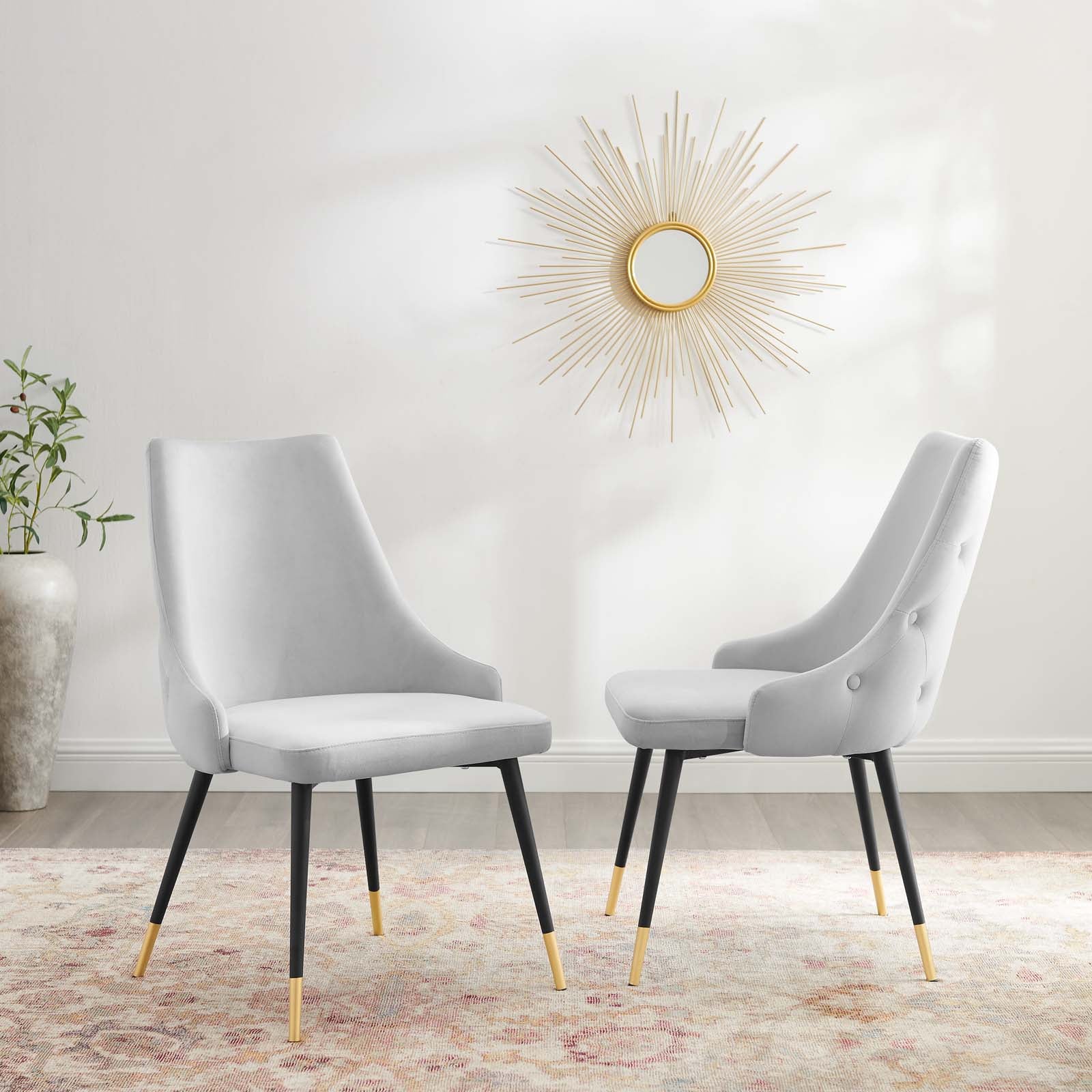 Luxury Adorn Dining Side Chairs - Set of 2 Velvet Upholstered Seats for Elegant Dining Room & Kitchen - Perfect for Home Decor, Dinner Parties & Entertaining Guests