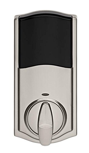 Kwikset 99150-002 SmartCode 915 Touchscreen Electronic Deadbolt with SmartKey Technology - Satin Nickel Finish - Secure Smart Lock for Home & Office Doors