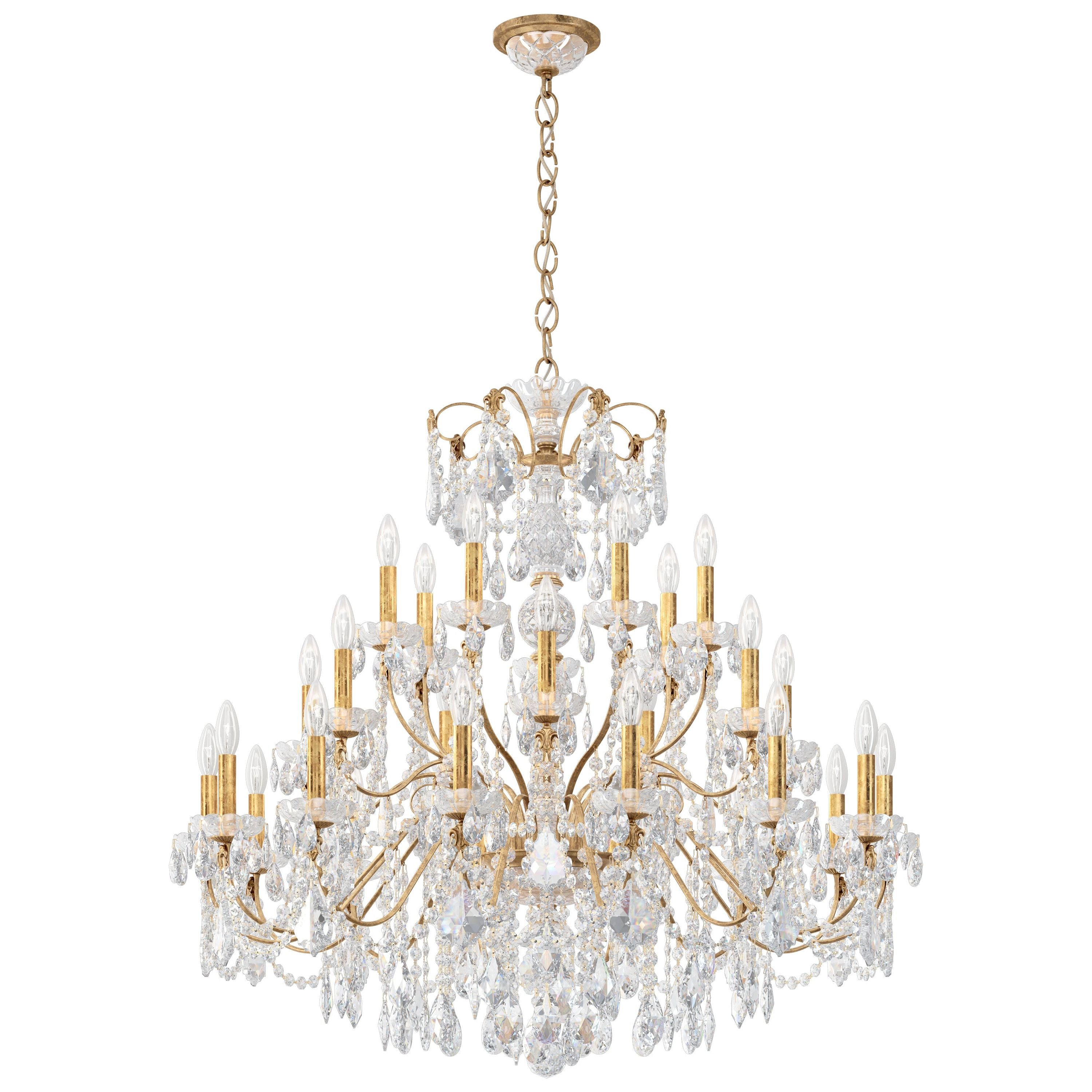 28-Light Modern Chandelier - Elegant Crystal Ceiling Light Fixture for Dining Room, Living Room & Bedroom Decor