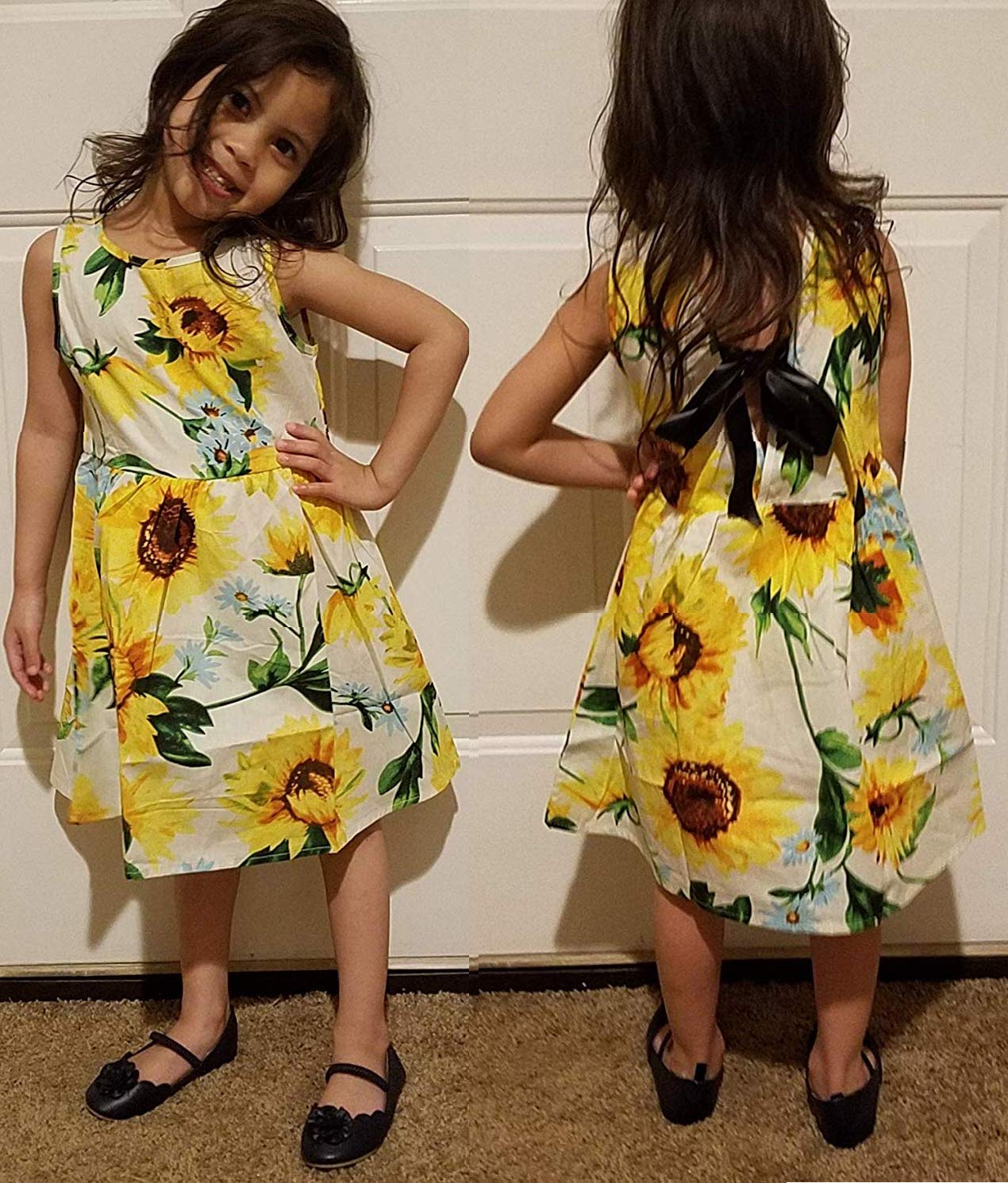 DHASIUE Girls Floral Print Sundress - Sleeveless Princess Party Dress for Toddlers & Kids Ages 2-8 Years | Perfect for Summer Outfits, Beach Vacations & Birthday Parties