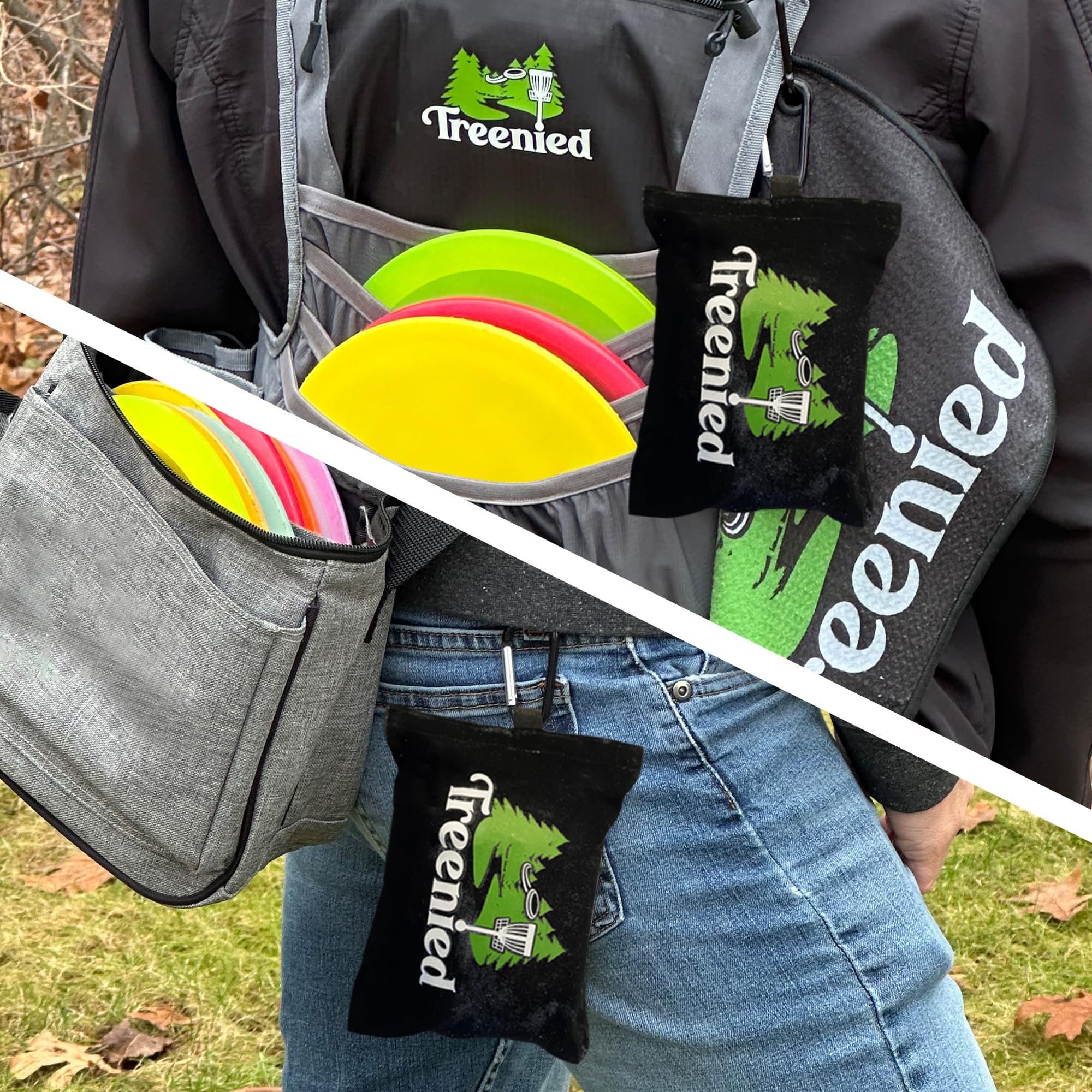 Premium Disc Golf Chalk Bag with Secure Clip (Black) - Fast Drying & Ultra Absorbent for Better Grip - Essential Disc Golf Accessories - Perfect for Tournament Play & Practice Sessions