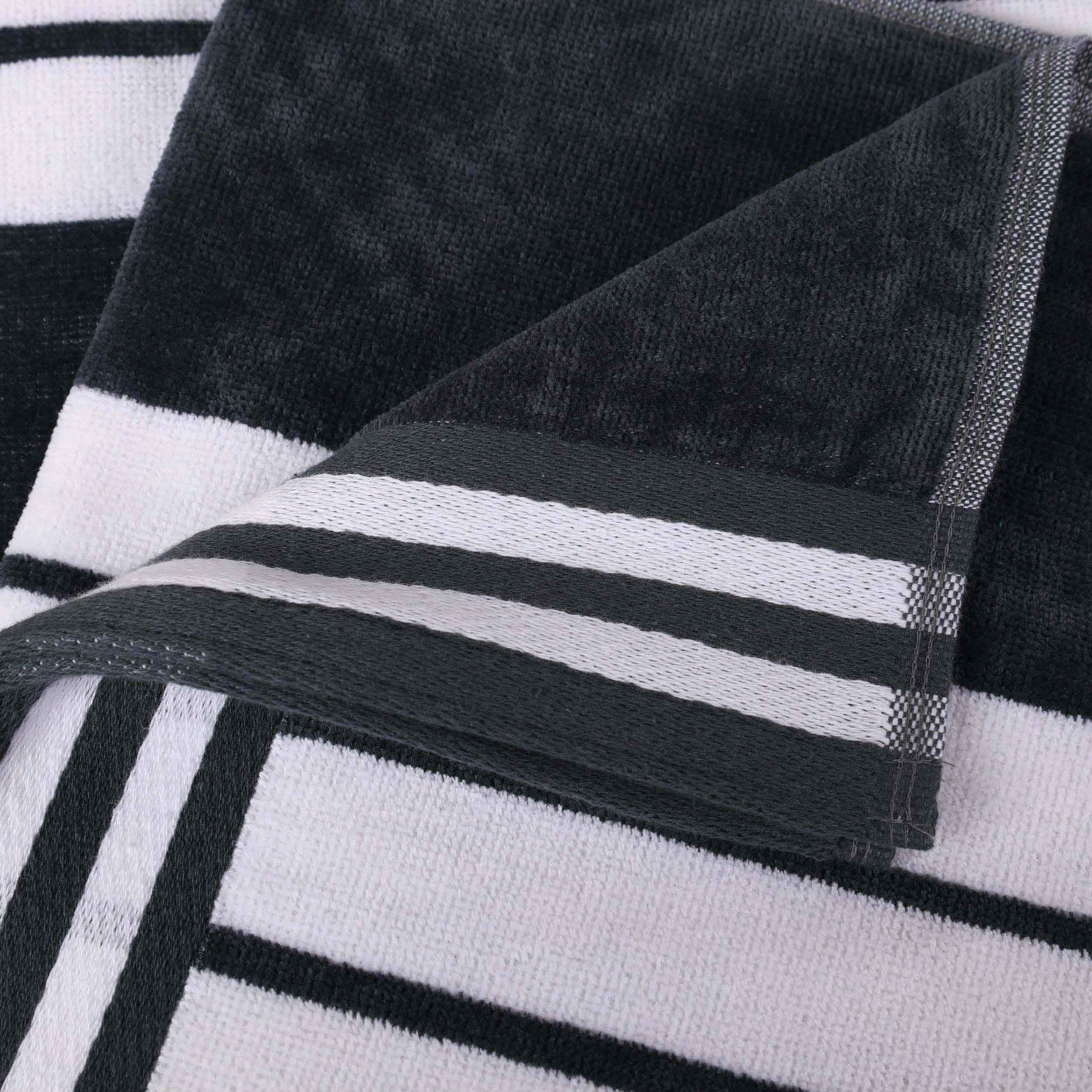 Premium Oversized Cabana Striped Cotton Beach Towel Set - 2, 4, or 6 Pack - Soft Quick-Dry Bath Towels for Pool, Beach, Vacation & Spa Days