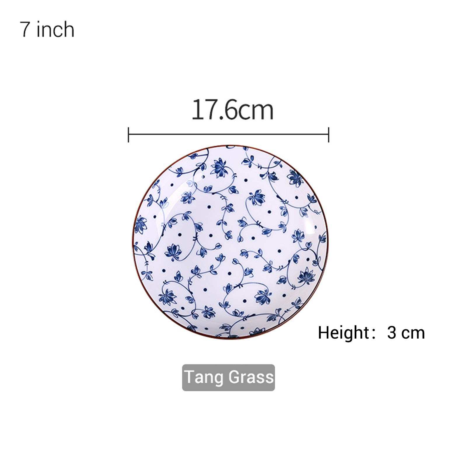 Blue and White Porcelain Dinner Plates 7 Inch - 4 Pack Floral Decorative Appetizer Salad Dessert Plates with Different Patterns - Perfect for Chinese Cuisine, Party Serving, Home Decor & Gift Giving
