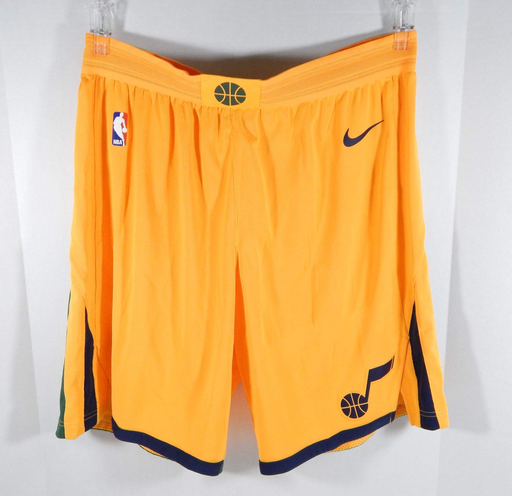 **2017-18 Utah Jazz Nike Authentic Pro Cut Game Issued Yellow Basketball Shorts Size 48 - Perfect for NBA Fans & Collectors, Game Day Outfits & Sports Memorabilia**