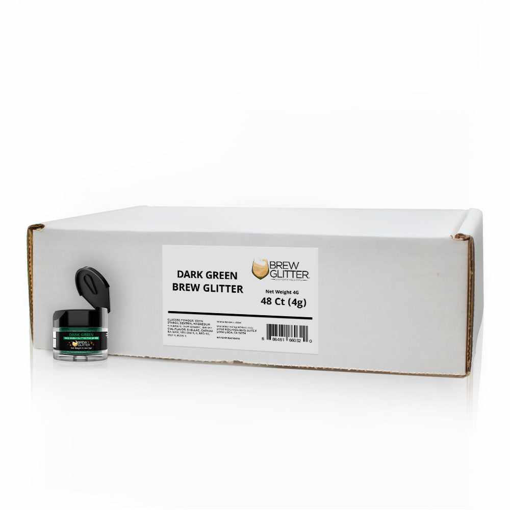 Dark Green Brew Glitter® - Premium Edible Glitter for Baking, Cake Decorating & Coffee Toppings - Wholesale Bulk Packaging for Bakers & Cafes