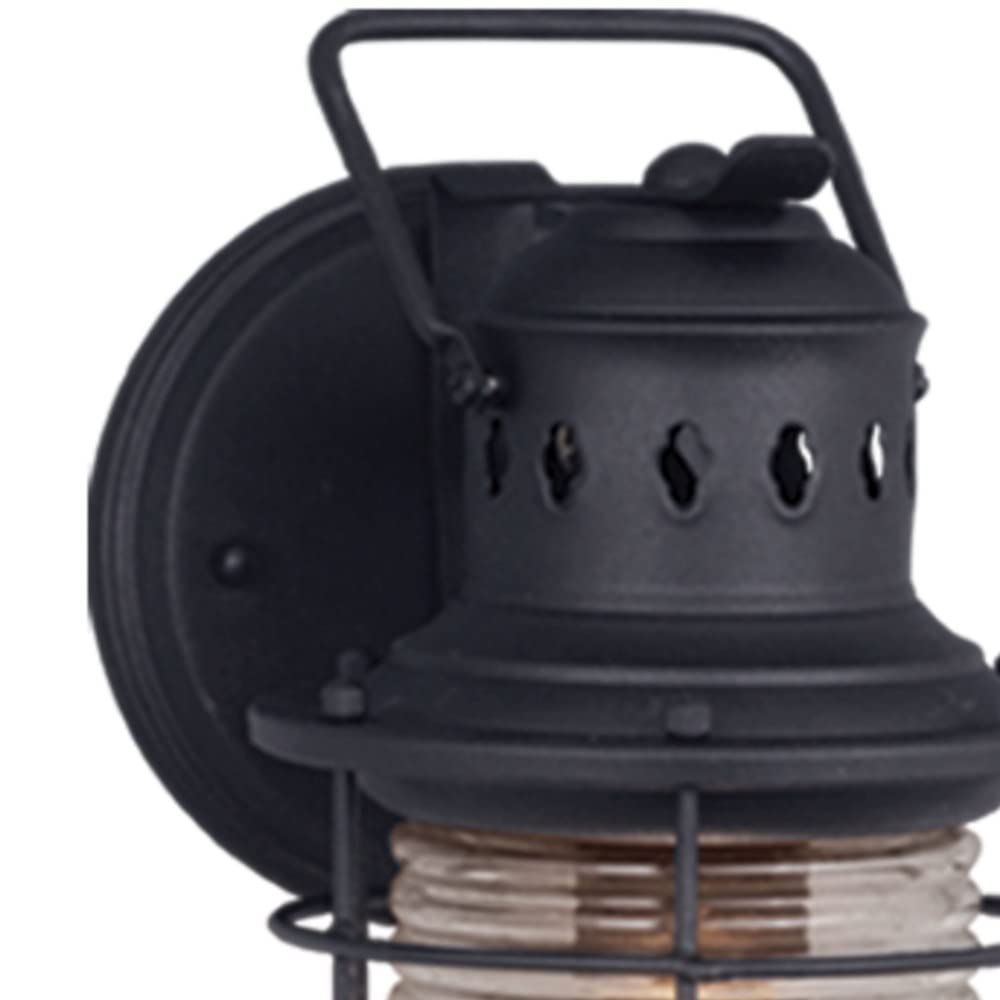VAXCEL Hyannis 1-Light Bronze Coastal Outdoor Wall Lantern with Clear Glass - Perfect for Porch, Patio, and Beach House Exterior Lighting