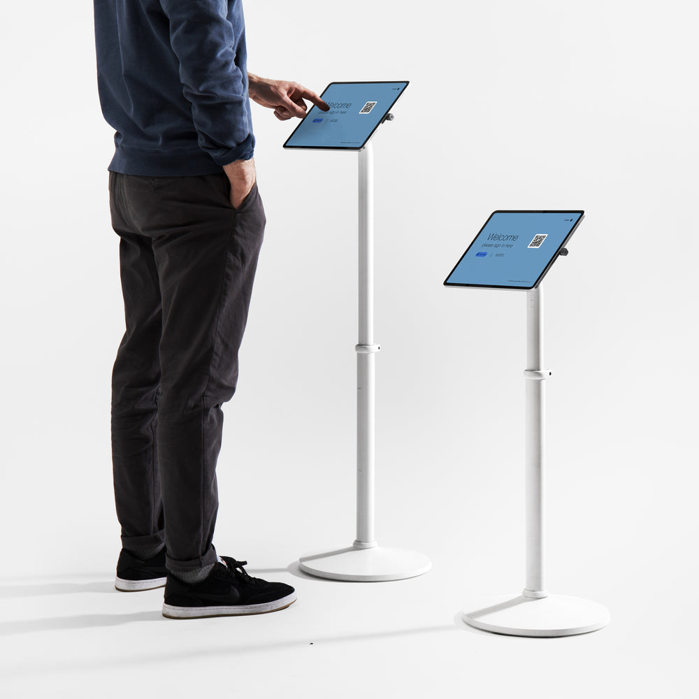 Adjustable Tablet Floor Stand - Heavy Duty & Flexible Height for iPad, Samsung, Kindle - Perfect for Home, Office, or Classroom Use