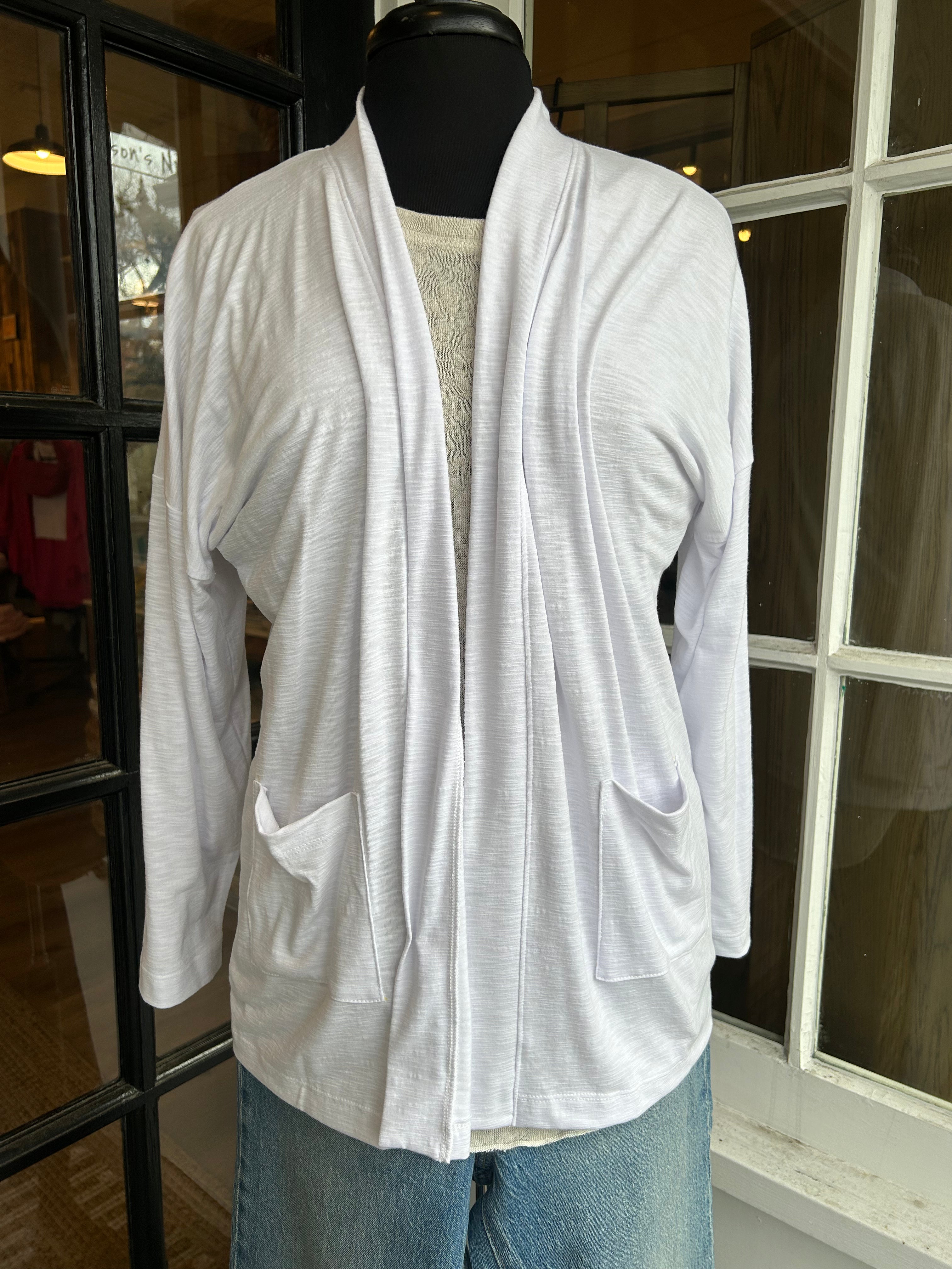 Farina Open Cardigan Women's Lightweight Knit Cardigan in White - Perfect for Spring Layering & Casual Outfits