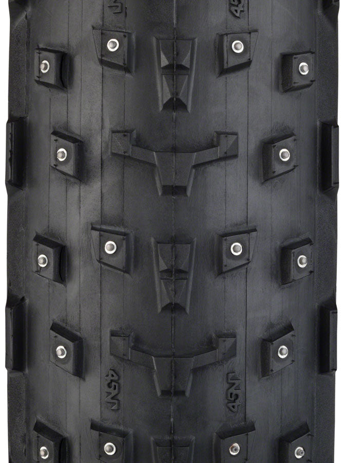 45NRTH Dillinger 4 Studded Bike Tire - 27.5x4 Tubeless, 120 TPI, Black, 252 Concave Carbide Studs - Winter Cycling, Fat Tire Snow Biking, Ice Traction for Mountain & Commuter Bikes