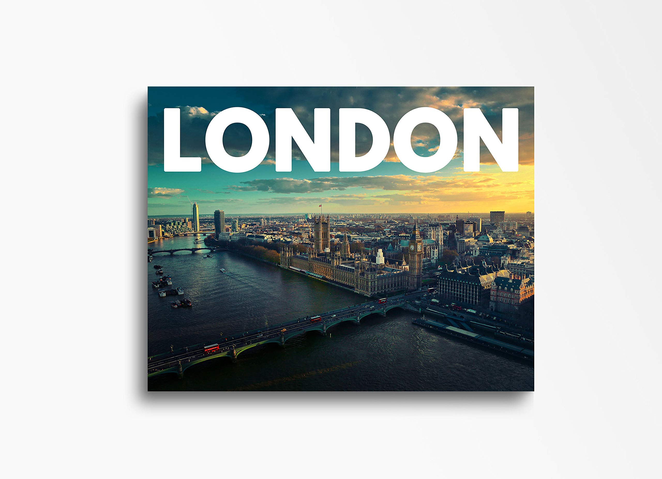 London Skyline Canvas Wall Art - 30x40 Inch Downtown Cityscape Painting, Ready to Hang Home Decor for Living Room, Bedroom, Office & Kitchen | Perfect Gift for Housewarming & Interior Design