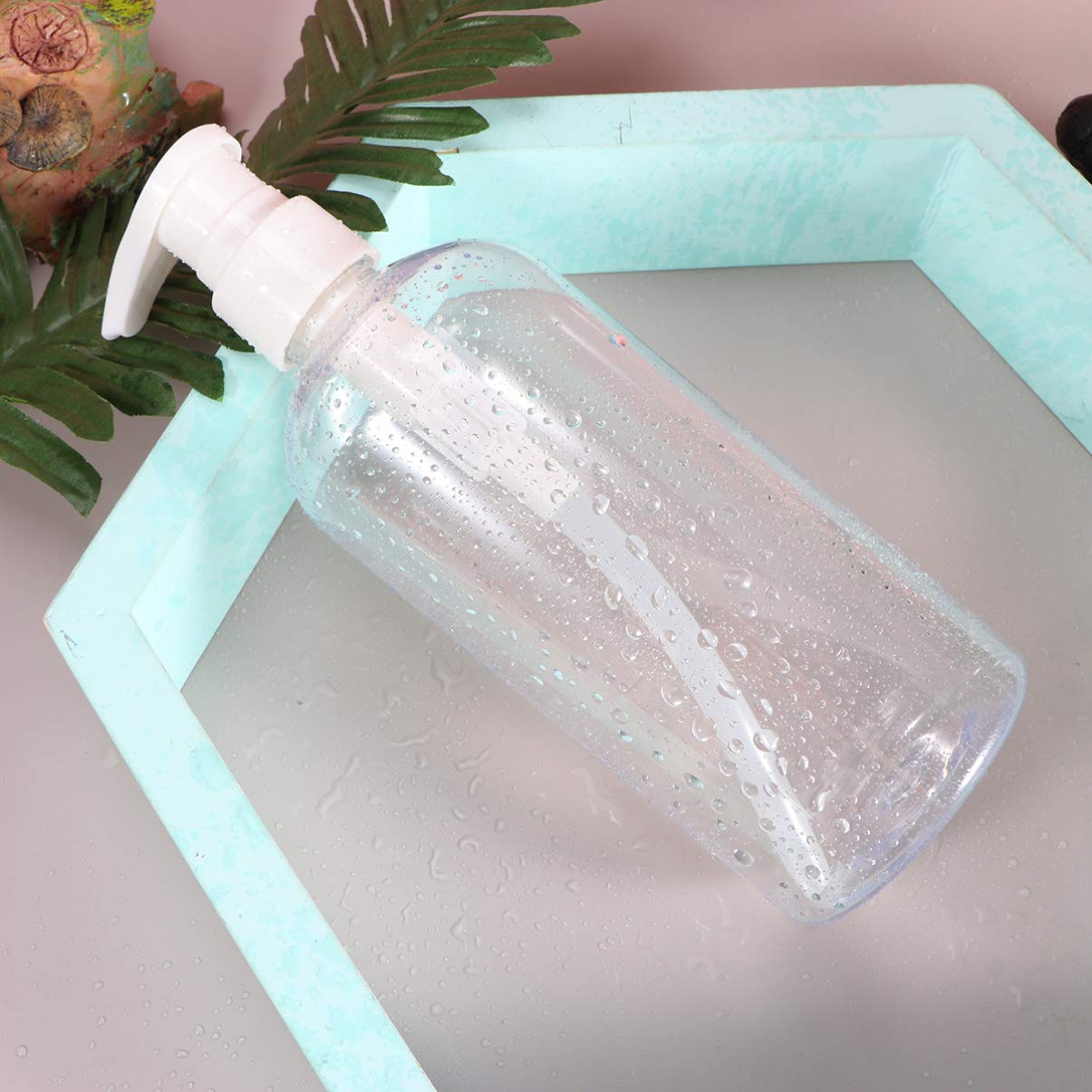 TOPBATHY 4-Pack Clear Empty Pump Bottles for Hand Soap, Lotion & Liquid Dispenser - Travel-Friendly Refillable Containers for Bathroom, Kitchen & Toiletries (White) | Perfect for Handwashing, Skincare & Travel Essentials