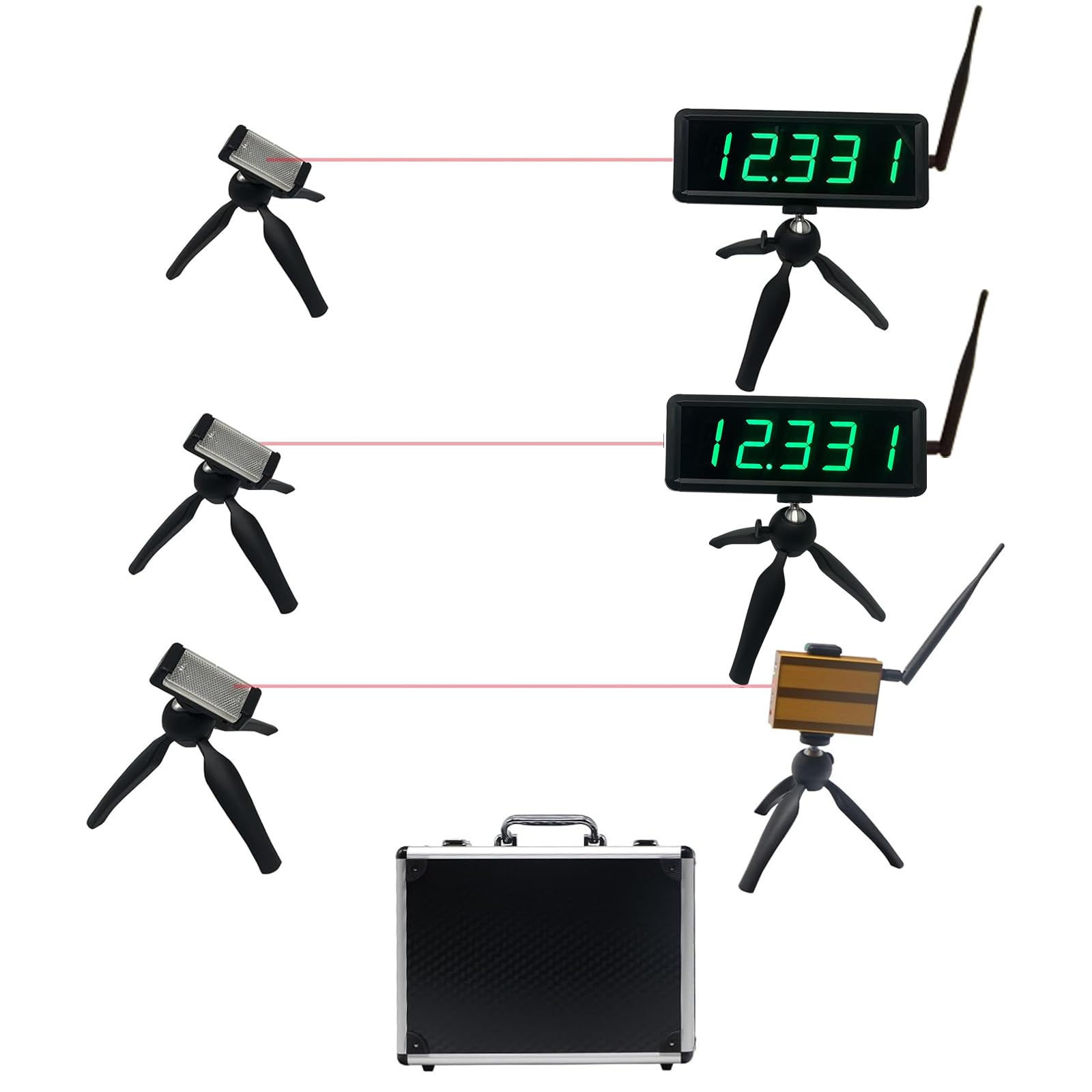 Wireless Laser Timer for Sprint Racing - Battery Powered Stopwatch for Track & Field, Bike Speed Training, Skating & Motorcycle Racing - Perfect for Coaches & Athletes