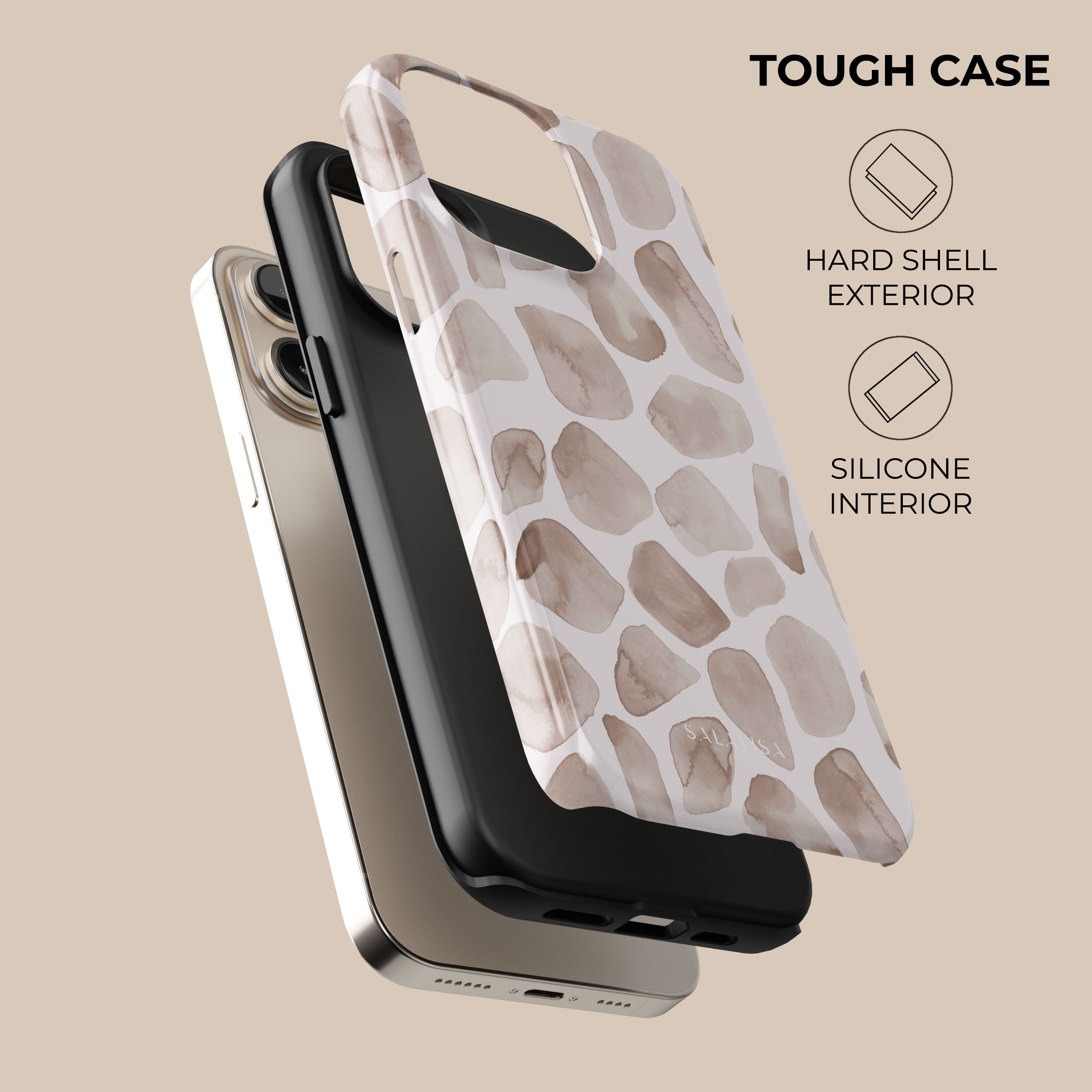 Brown Watercolor Safari Phone Case - Stylish & Durable Protective Cover for iPhone & Android - Perfect for Travel, Adventure & Everyday Use