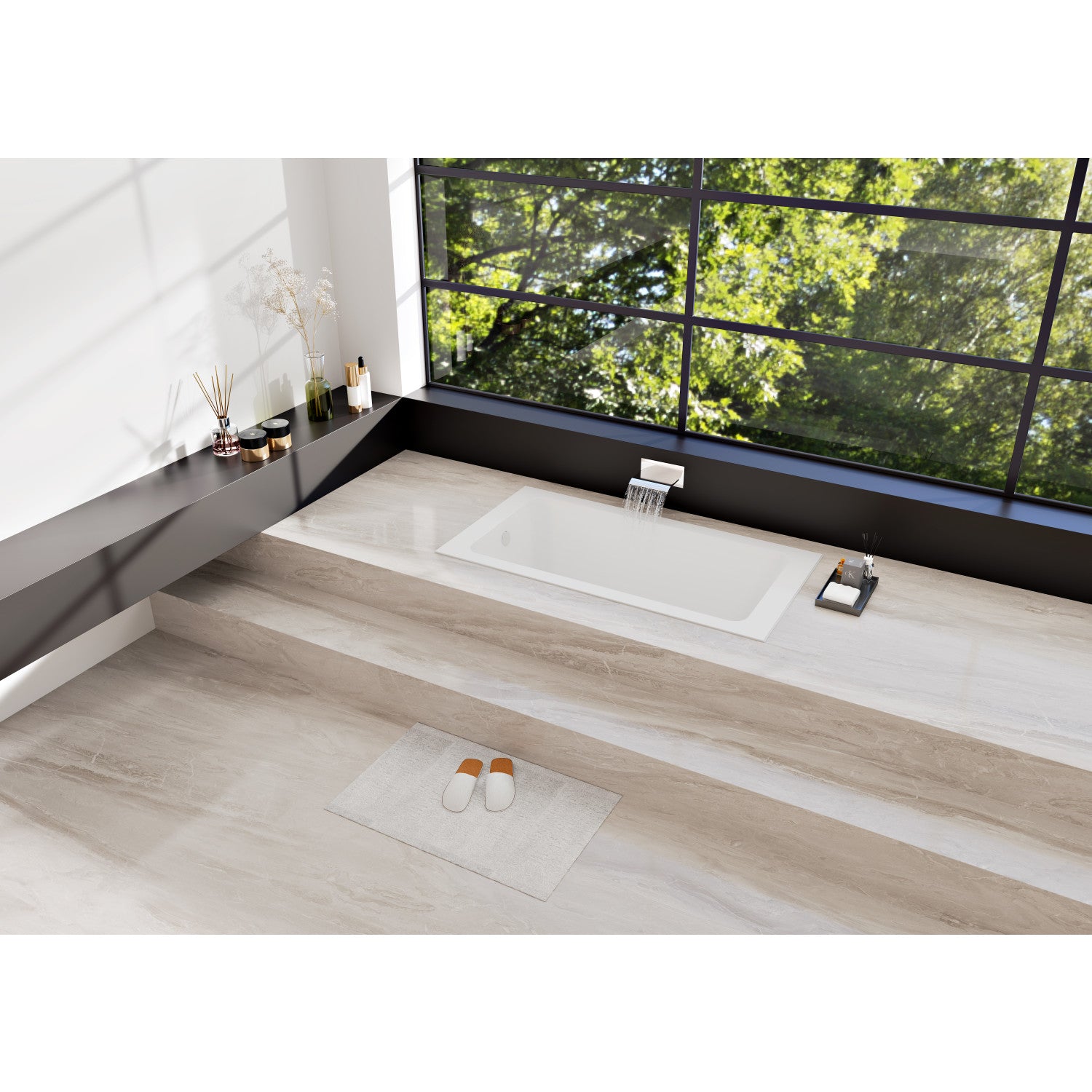Aqua Eden 60 Inch Acrylic Rectangular Drop-In Bathtub with Anti-Skid Surface - Glossy White - Perfect for Modern Bathroom Renovation & Spa-Like Relaxation