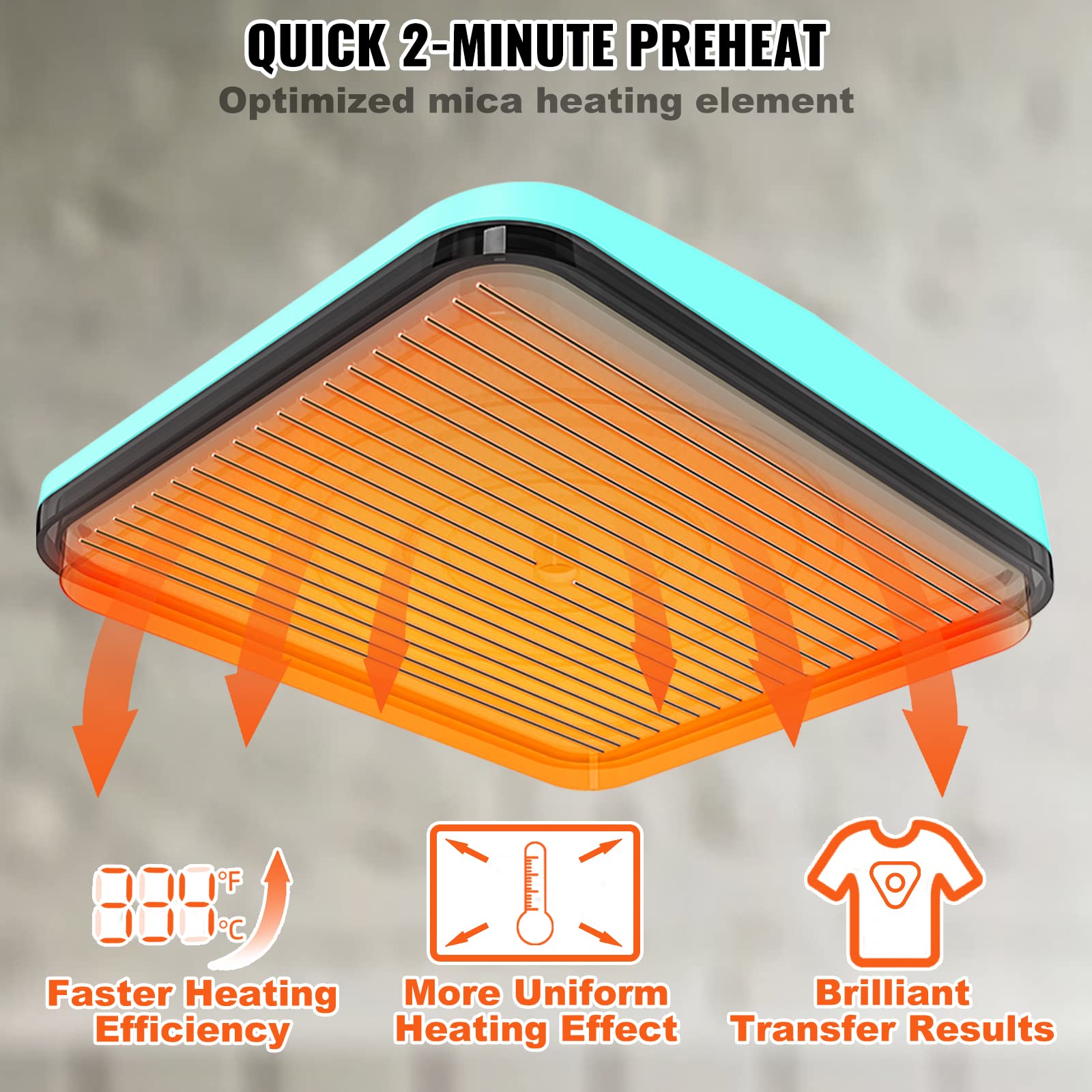 VEVOR 9x9 Inch Heat Press Machine for T-Shirts, Bags & Pillows - Portable Sublimation Transfer Press with Teflon Coating - Perfect for DIY HTV Vinyl Projects, Custom Apparel & Home Crafting