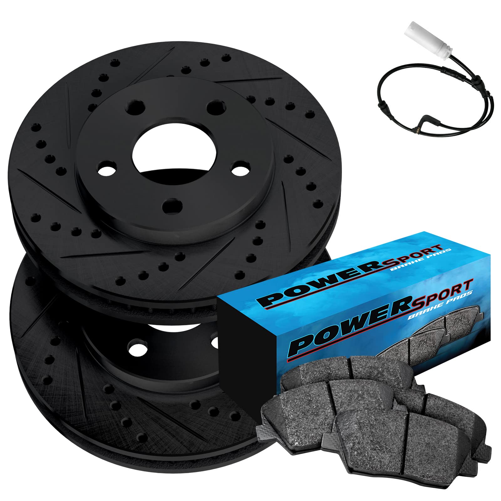 High-Performance PowerSport Rear Brake Pads and Rotors Kit - Ceramic Brake System for 2007-2010 BMW X5 & 2010 BMW X6 | Smooth Stopping Power for City Driving & Mountain Roads