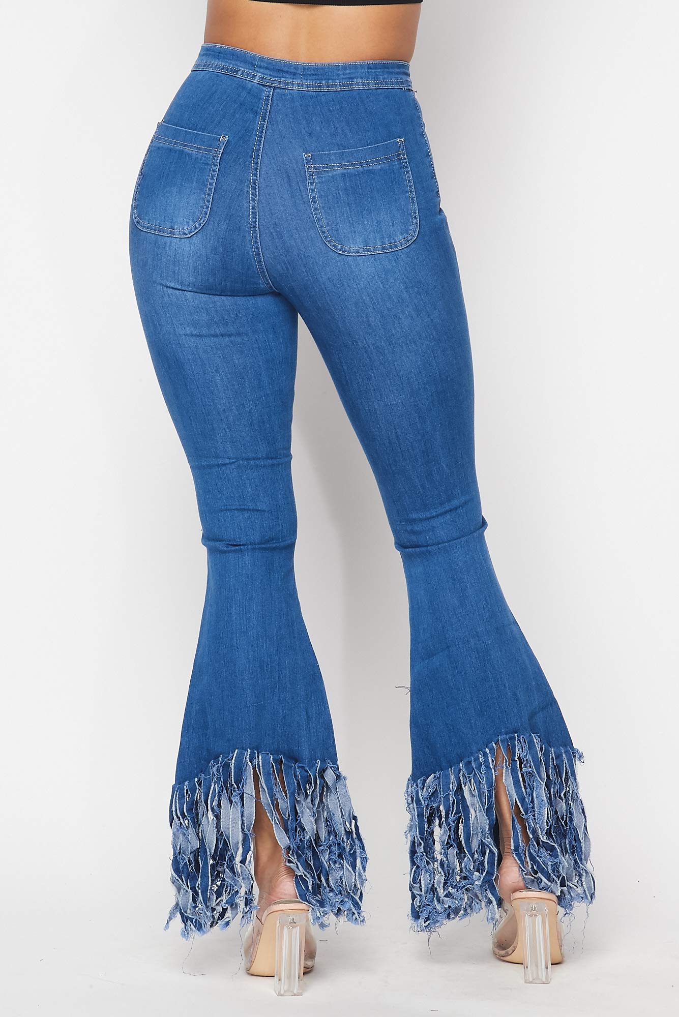 High Waisted Stretchy Bell Bottom Jeans for Women - Flared Denim Pants with Comfortable Elastic Waistband | Perfect for 70s Retro Style, Casual Outfits & Music Festivals