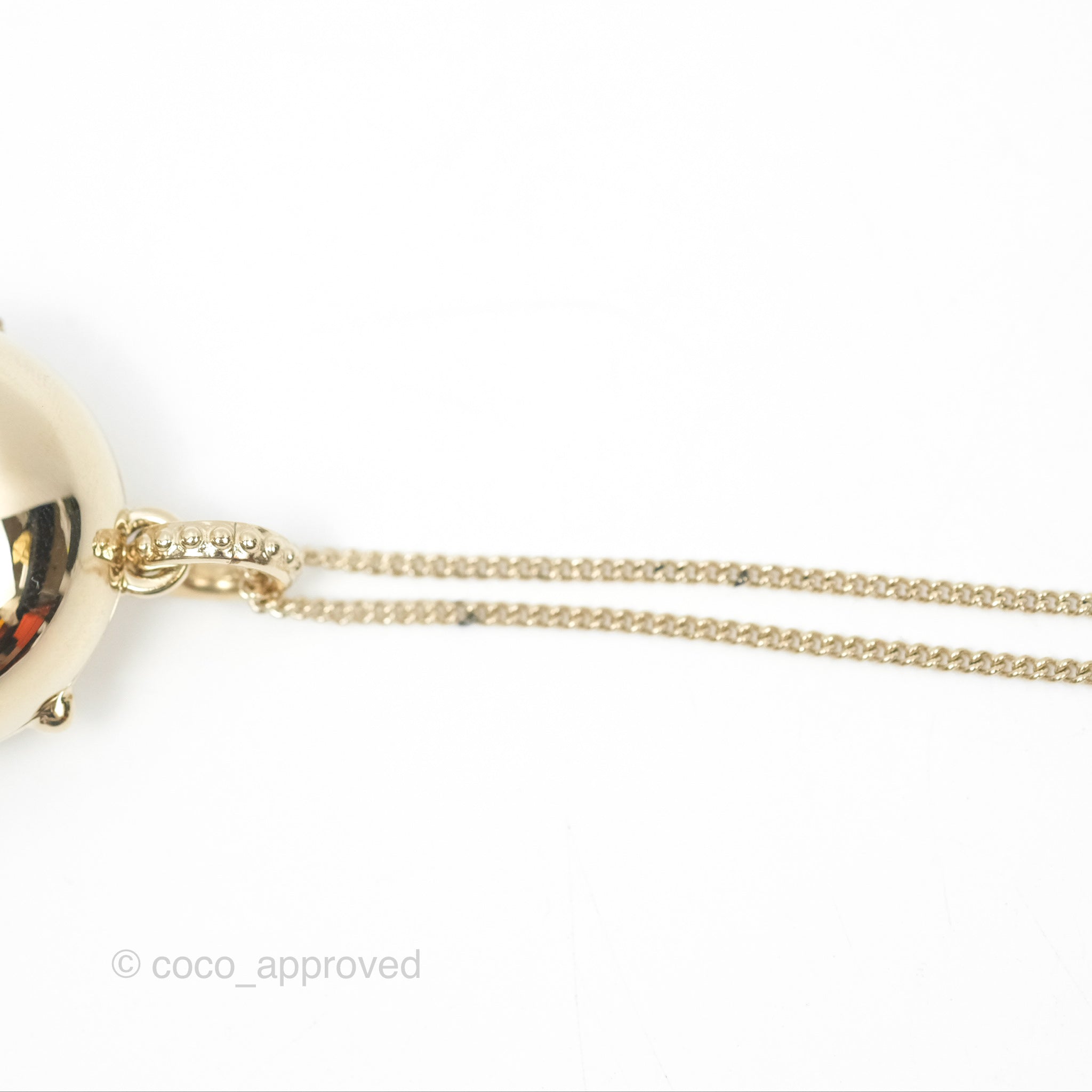 Chanel CC Sphere Locket Necklace in Gold Tone - 21S Collection | Elegant Pendant for Women, Perfect Gift for Birthday, Anniversary & Valentine's Day