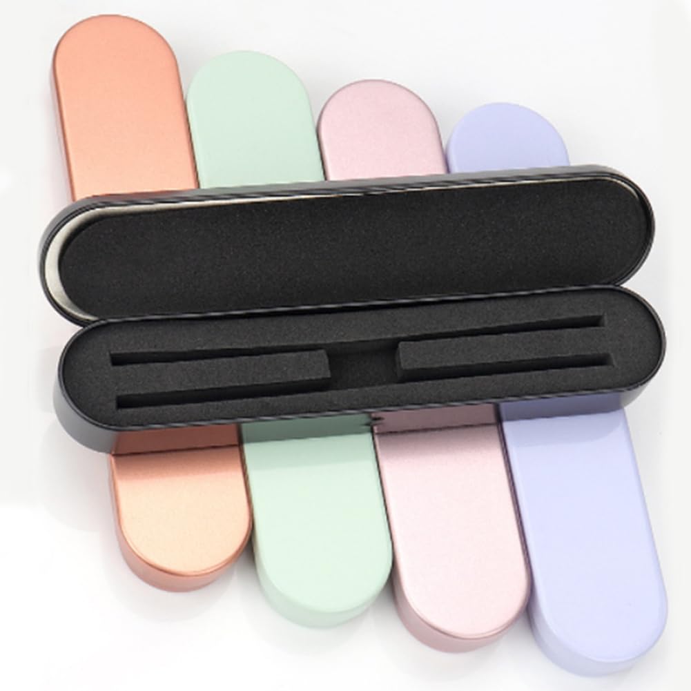2-Piece Rose Gold Metal Eyelash Tweezer Case Box with 2 Slots - Professional Lash Tweezer Organizer & Storage Case for Salon, Travel, and Home Makeup Organization