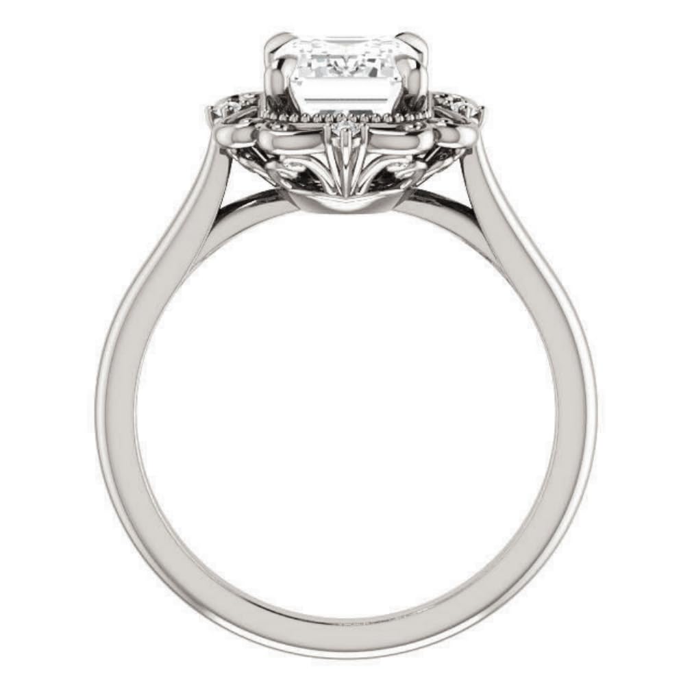 1-3 CT Emerald Cut Moissanite Engagement Ring Set for Women - Vintage Style Solitaire Halo Wedding Ring in 925 Silver/10K/14K/18K Gold - Anniversary & Promise Gift - Perfect for Proposals, Weddings & Special Occasions
