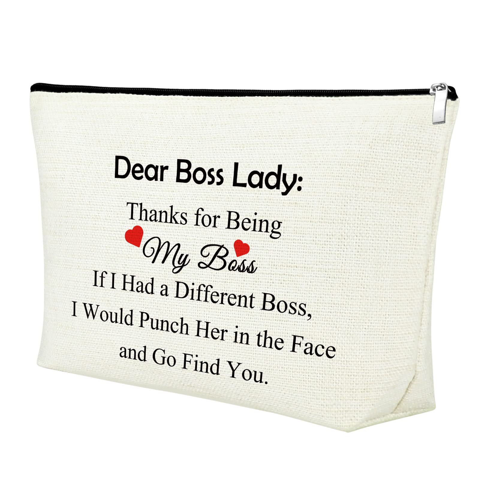 Funny Boss Gift for Women - Cute Makeup Bag Appreciation Present for Female Leaders, Retirement, Office, Coworkers | Perfect Thank You Gift, Birthday Present & Farewell Gift for Boss Lady | Great for Workplace Celebrations, Colleague Recognition & Special Occasions